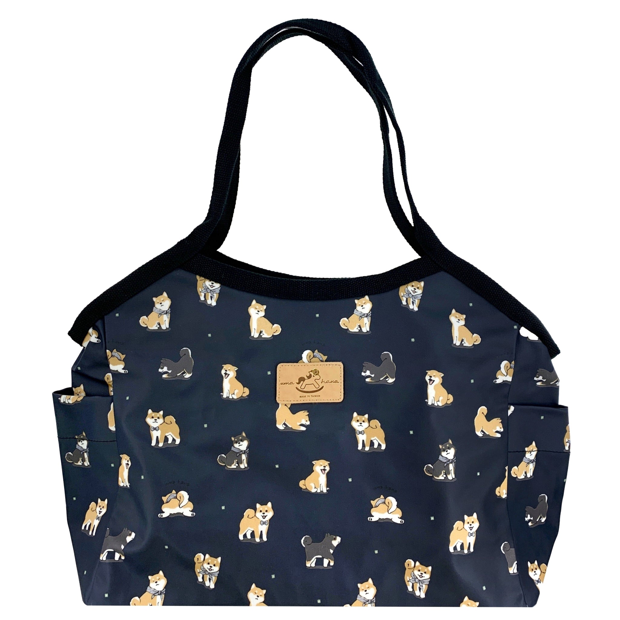 Navy Blue Shiba Inu Trapeze Shoulder Tote Tote Tworgis 