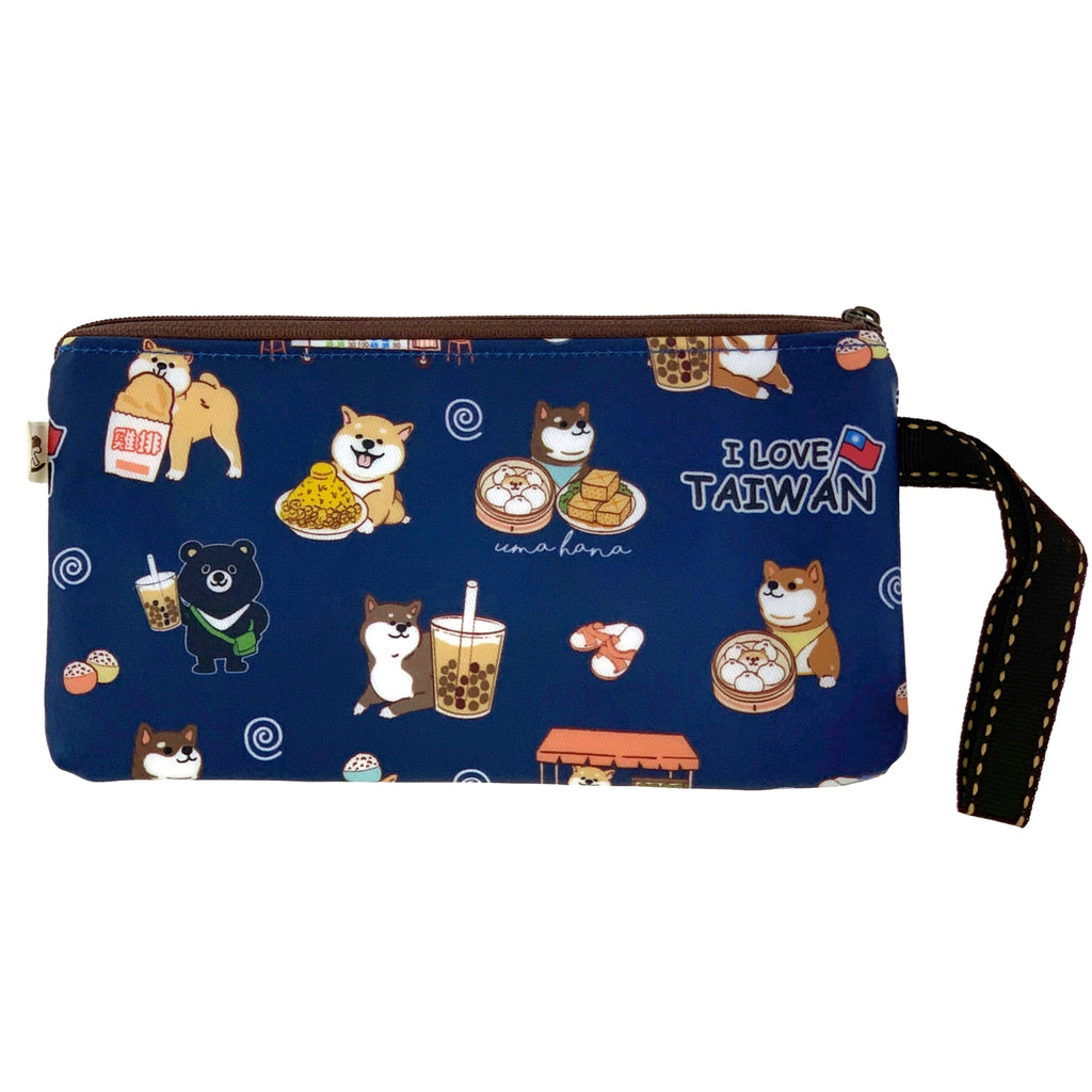 Navy Blue Shiba Tales Long Coin Purse Long Coin Purse Tworgis 