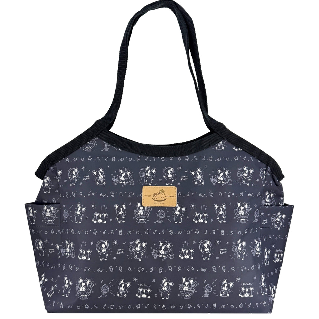 Navy Blue Summer Frenchie Trapeze Shoulder Tote Tote Tworgis 