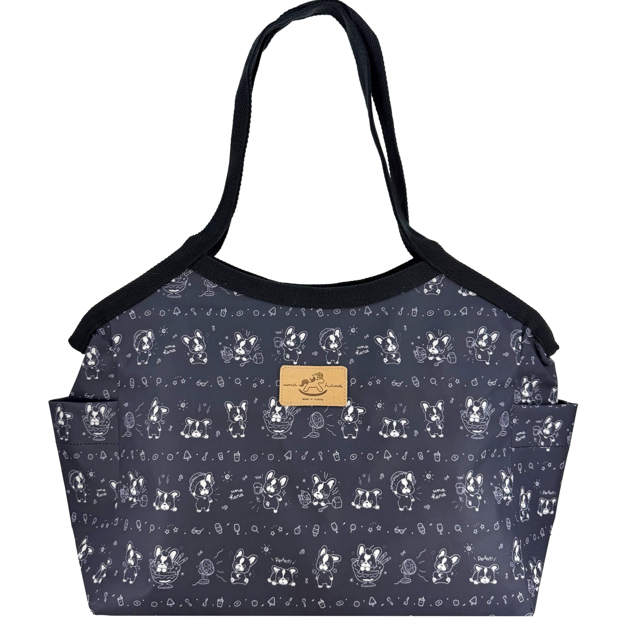 Navy Blue Summer Frenchie Trapeze Shoulder Tote Tote Tworgis 