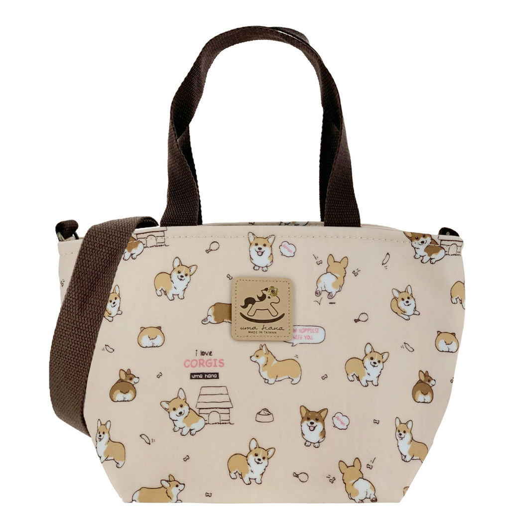 Peach Corgi Puppy Mini Travel Tote Tote Tworgis 