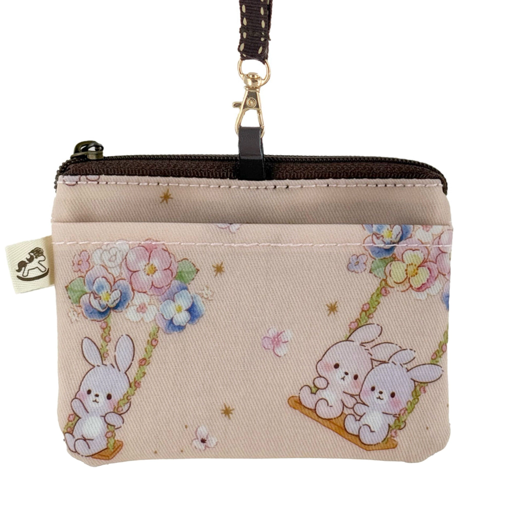 Peach Spring Bunnies Card & Coin Purse Card & Coin Purse Tworgis 