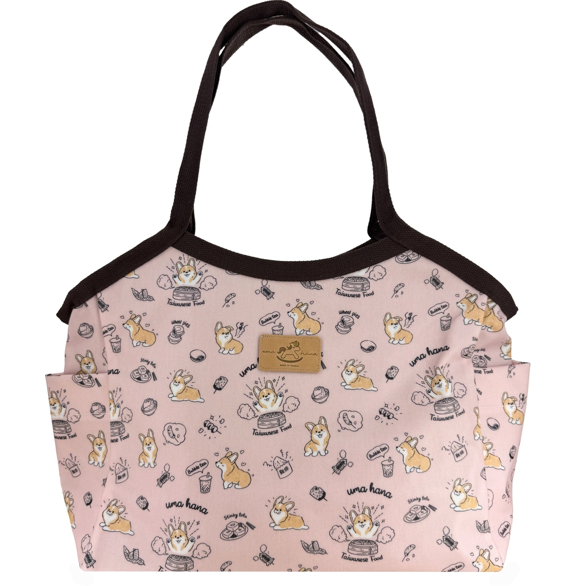 Pink Corgi Noms Trapeze Shoulder Tote Tote Tworgis 