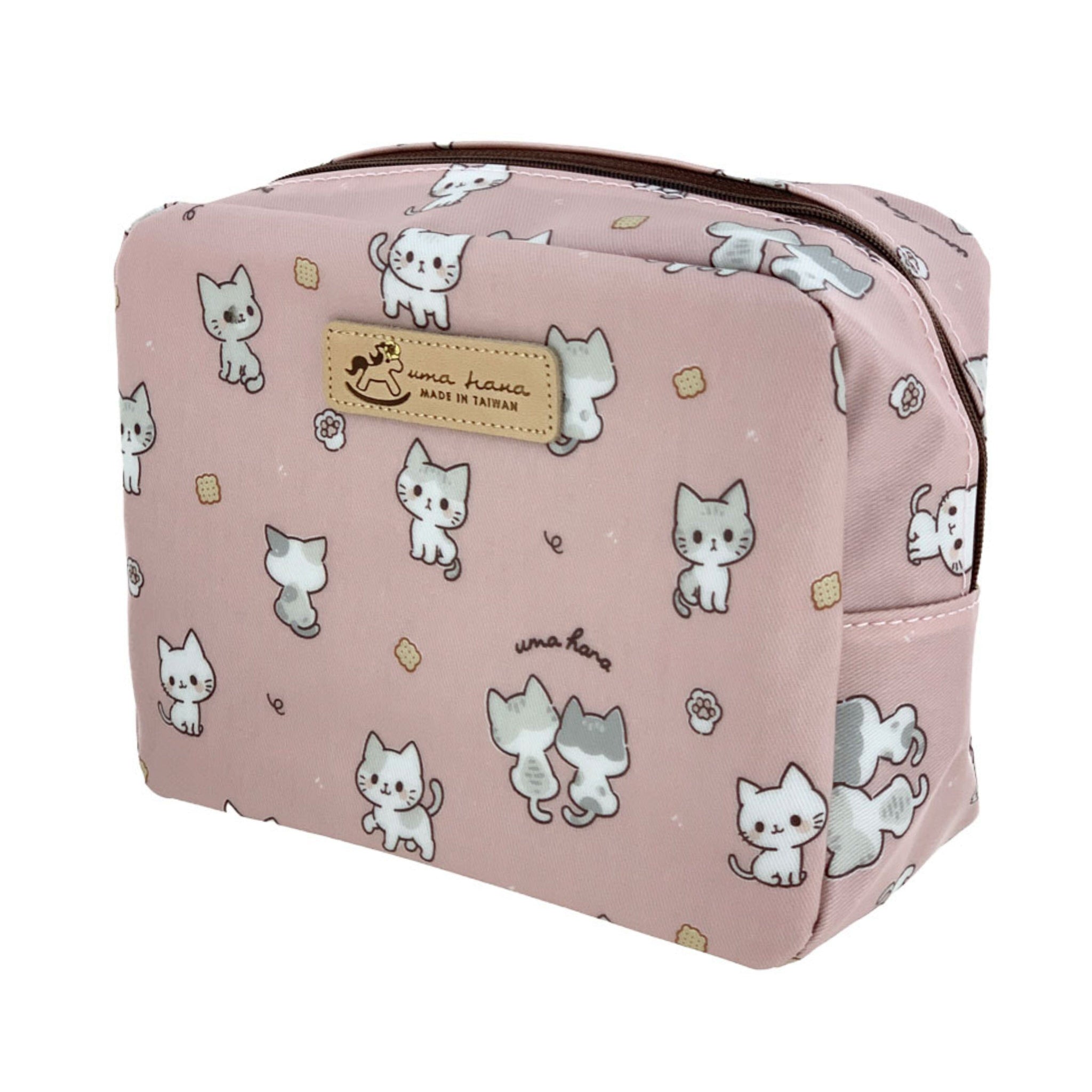 Pink Crumbs & Kittens Cube Cosmetic Bag