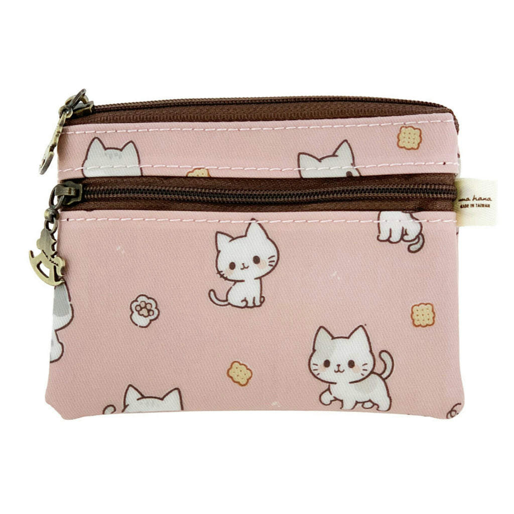 Pink Crumbs & Kittens Keychain Coin Purse Keychain Coin Purse Tworgis 