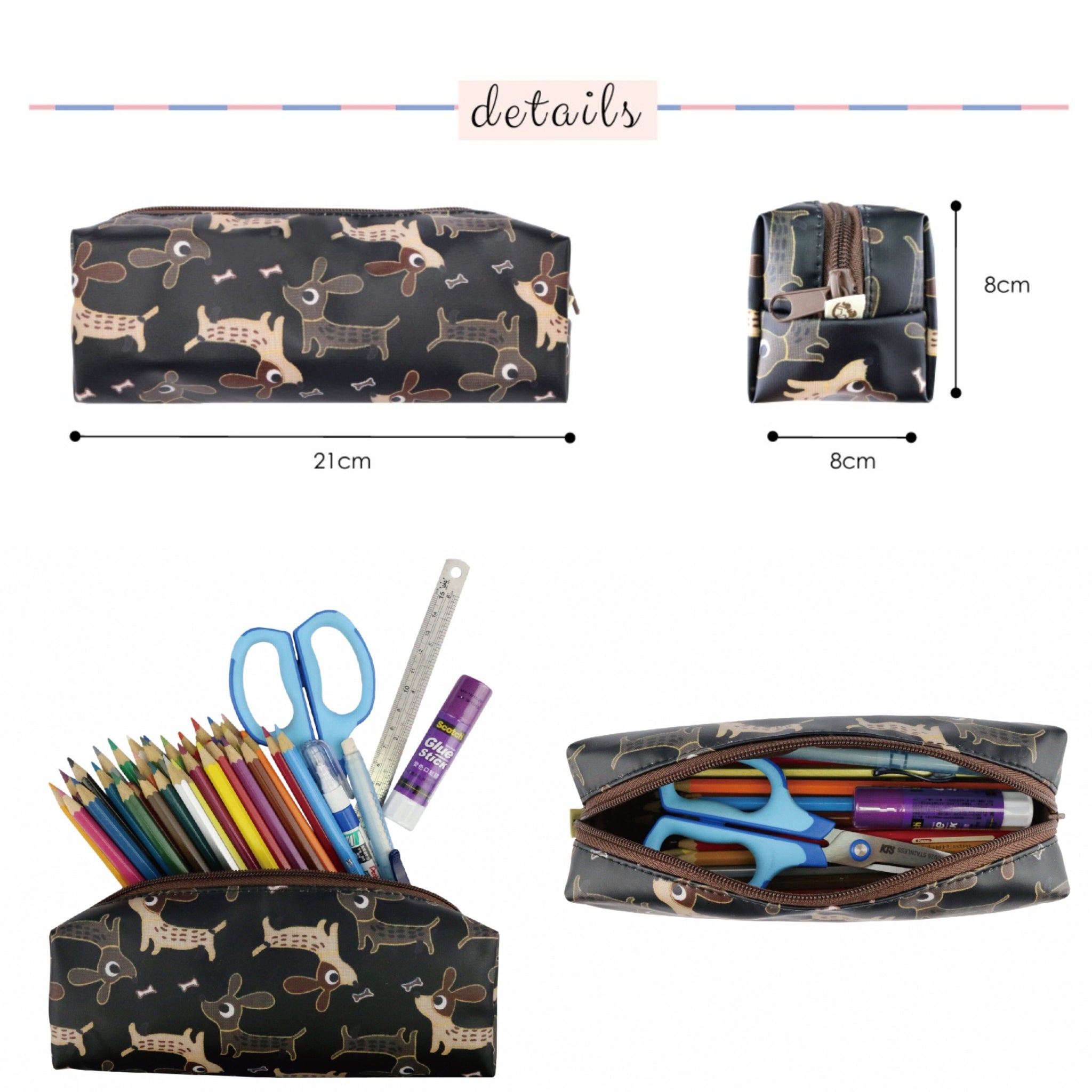 Blue Crumbs & Kittens Large Pencil Case