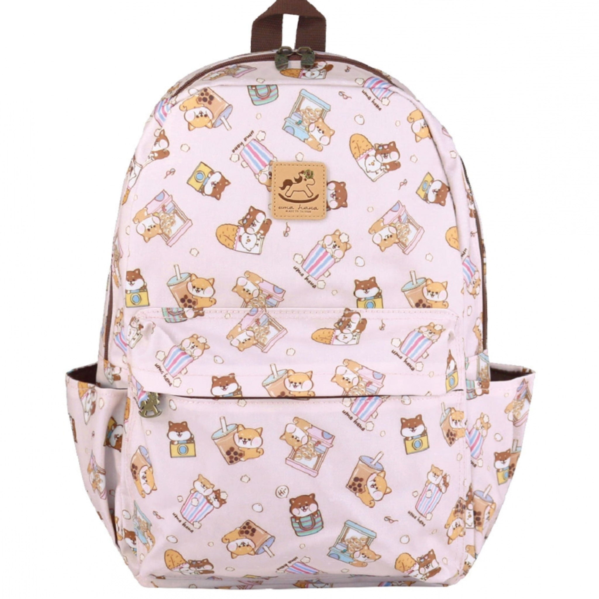 Pink Shiba Snacks Large Backpack Backpack Tworgis 