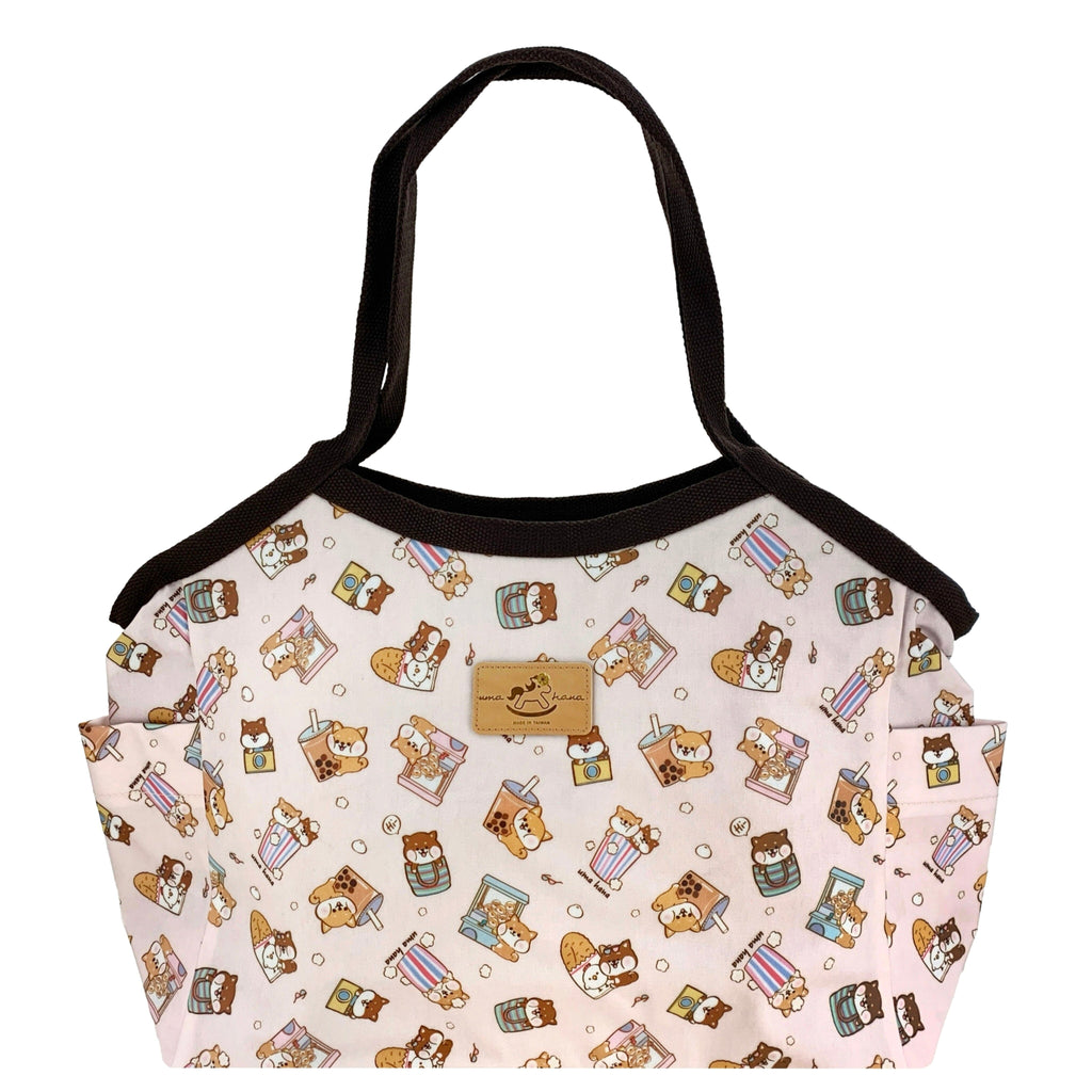 Pink Shiba Snacks Trapeze Shoulder Tote Tote Tworgis 