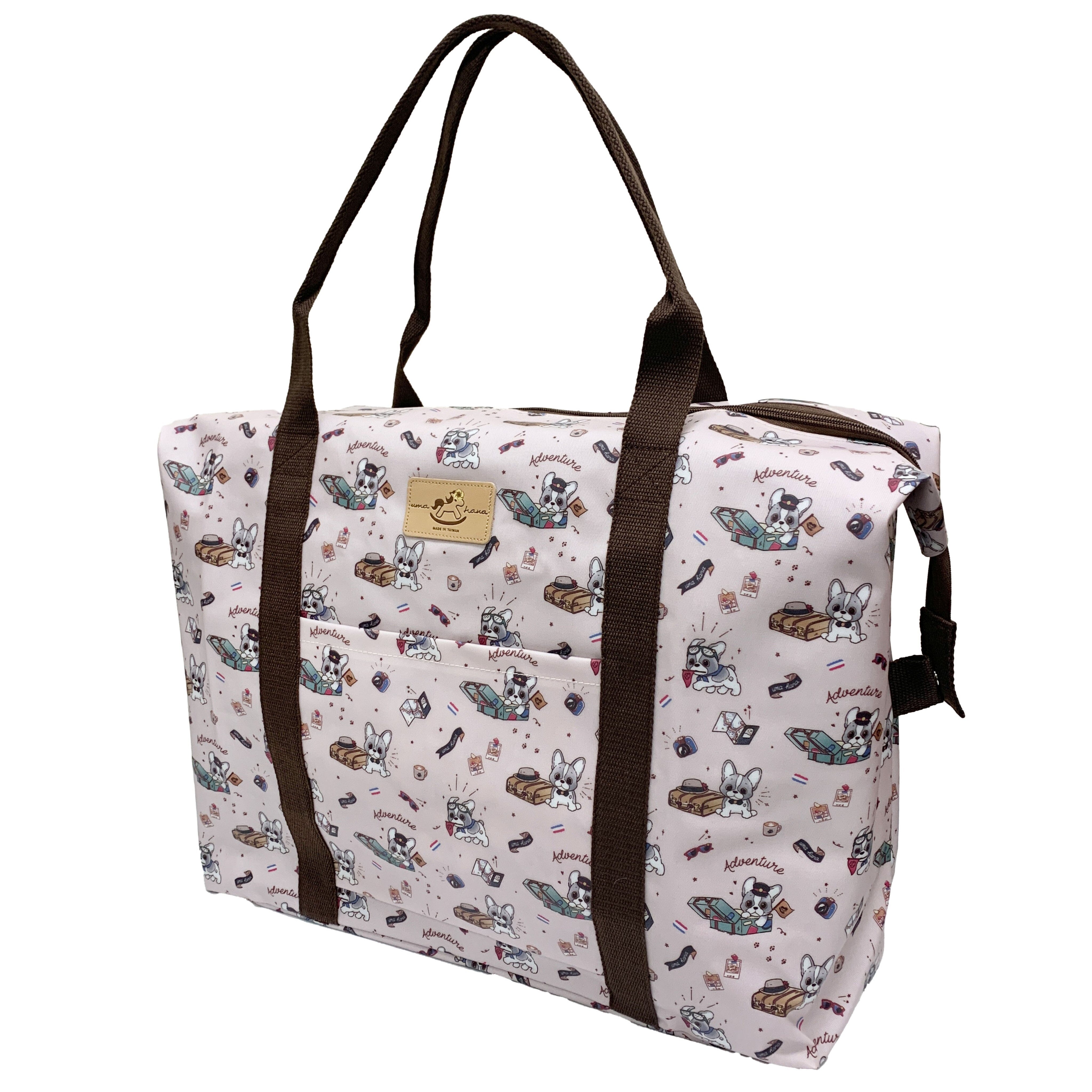 Pink Travel Frenchie Extra Large Travel Tote