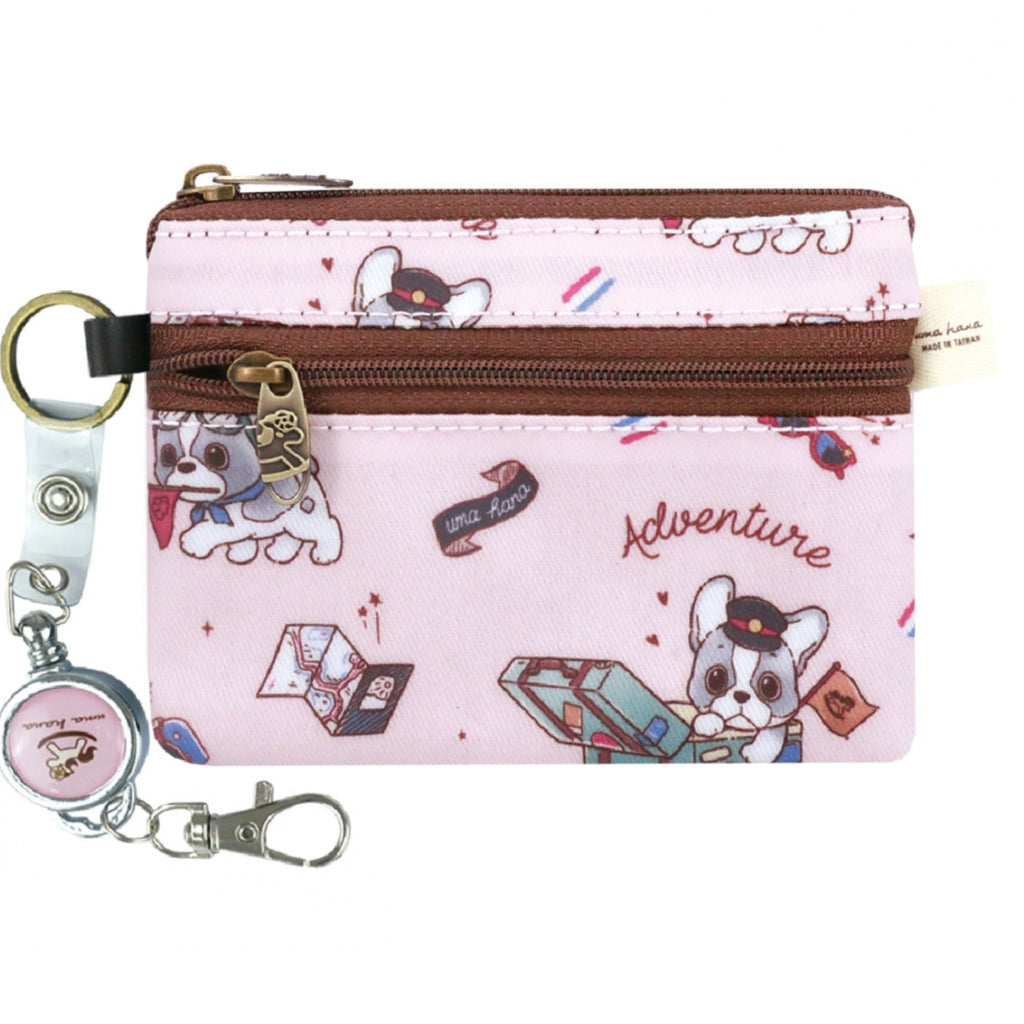 Pink Travel Frenchie Retractable Coin Purse Retractable Coin Purse Tworgis 