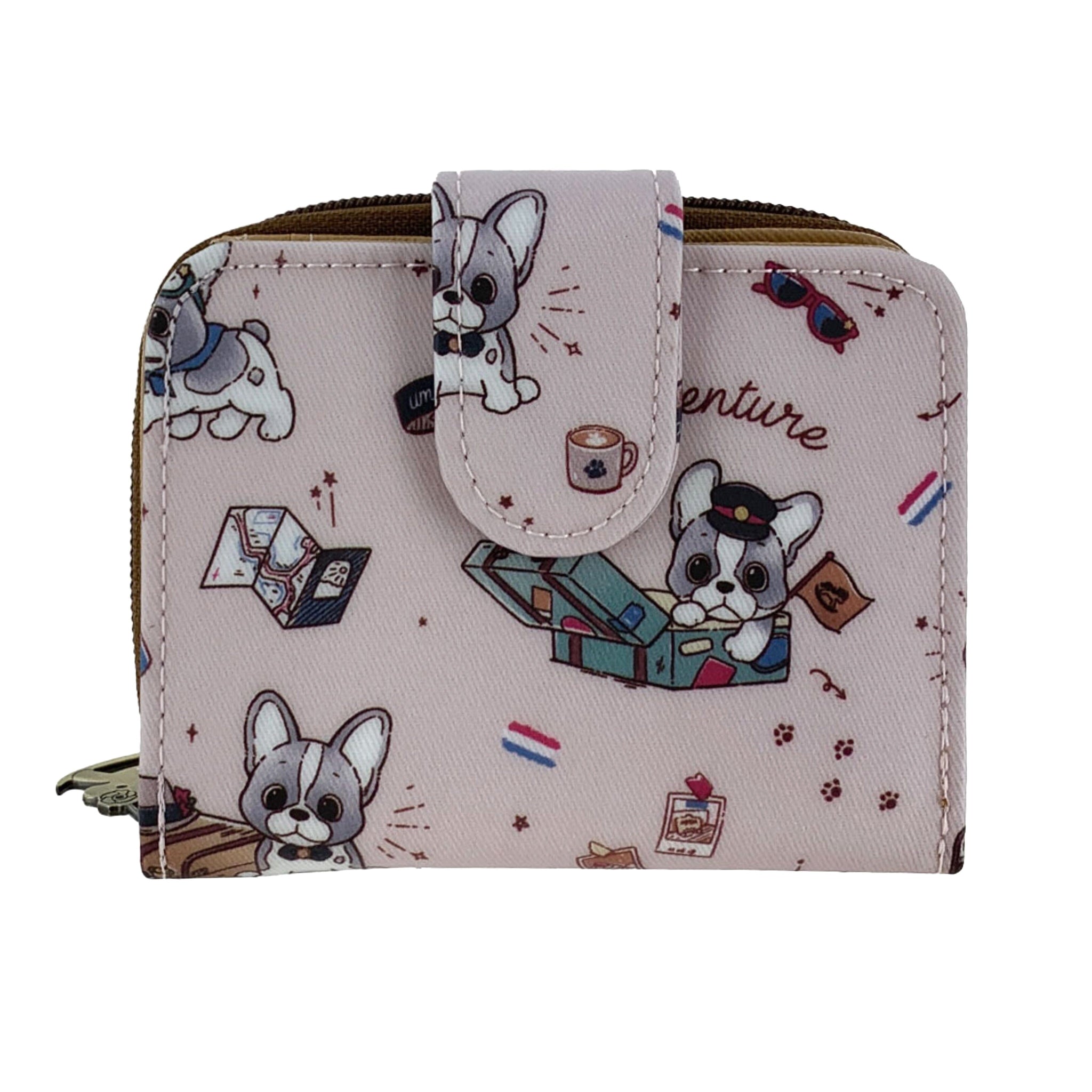 Pink Travel Frenchie Short Wallet Wallet Tworgis 