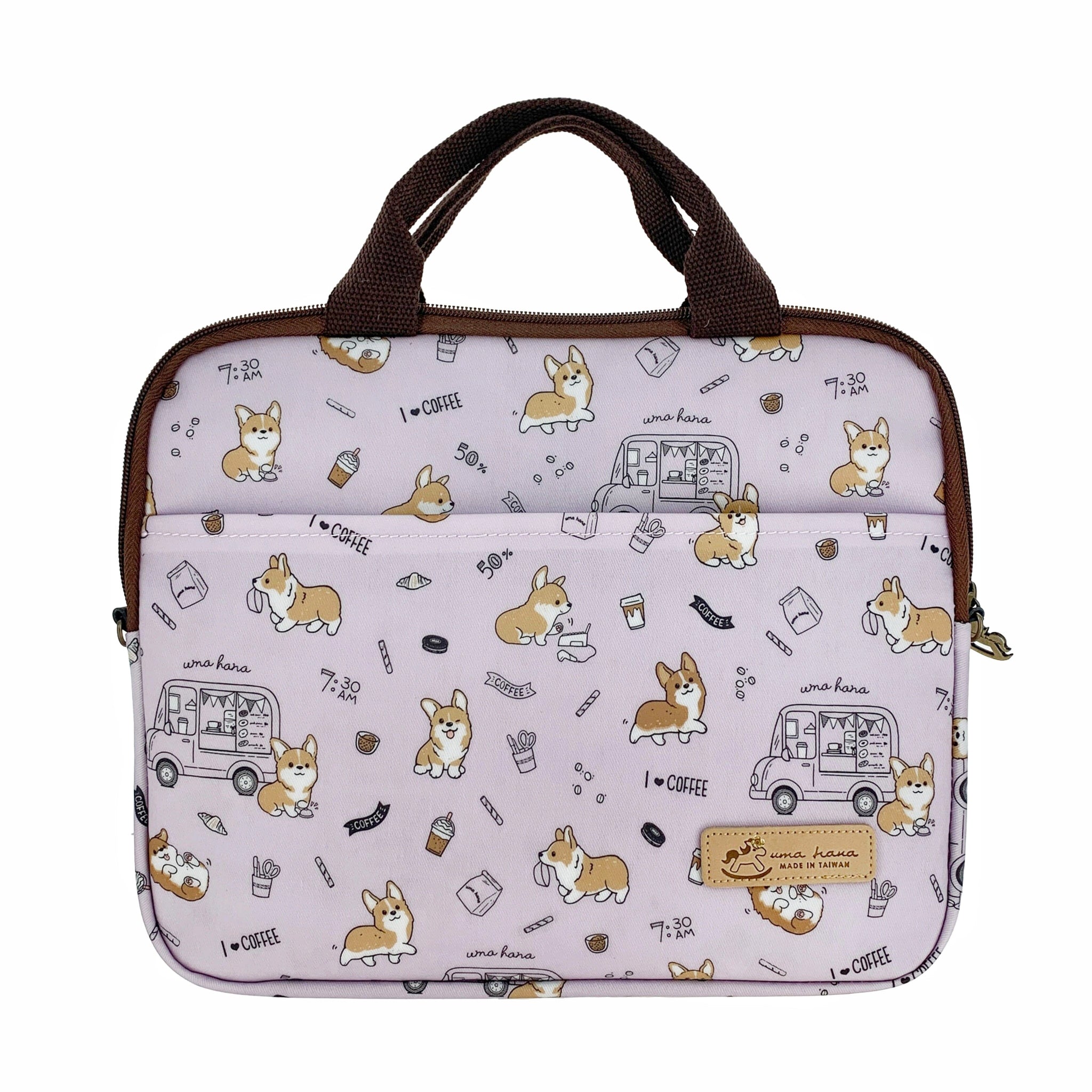 Purple Corgis & Coffee Tablet Case Tworgis 