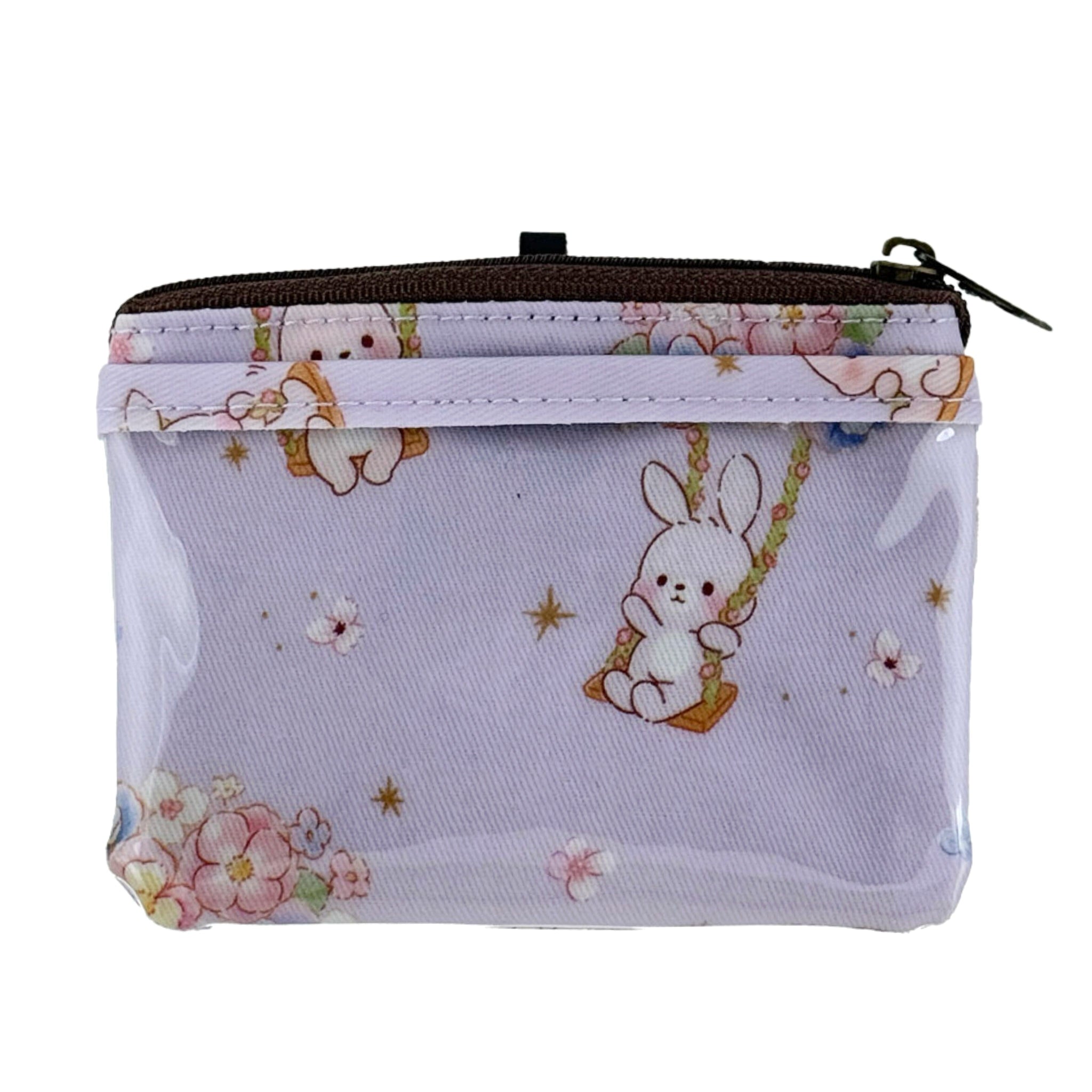 Purple Spring Bunnies Card & Coin Purse Card & Coin Purse Tworgis 