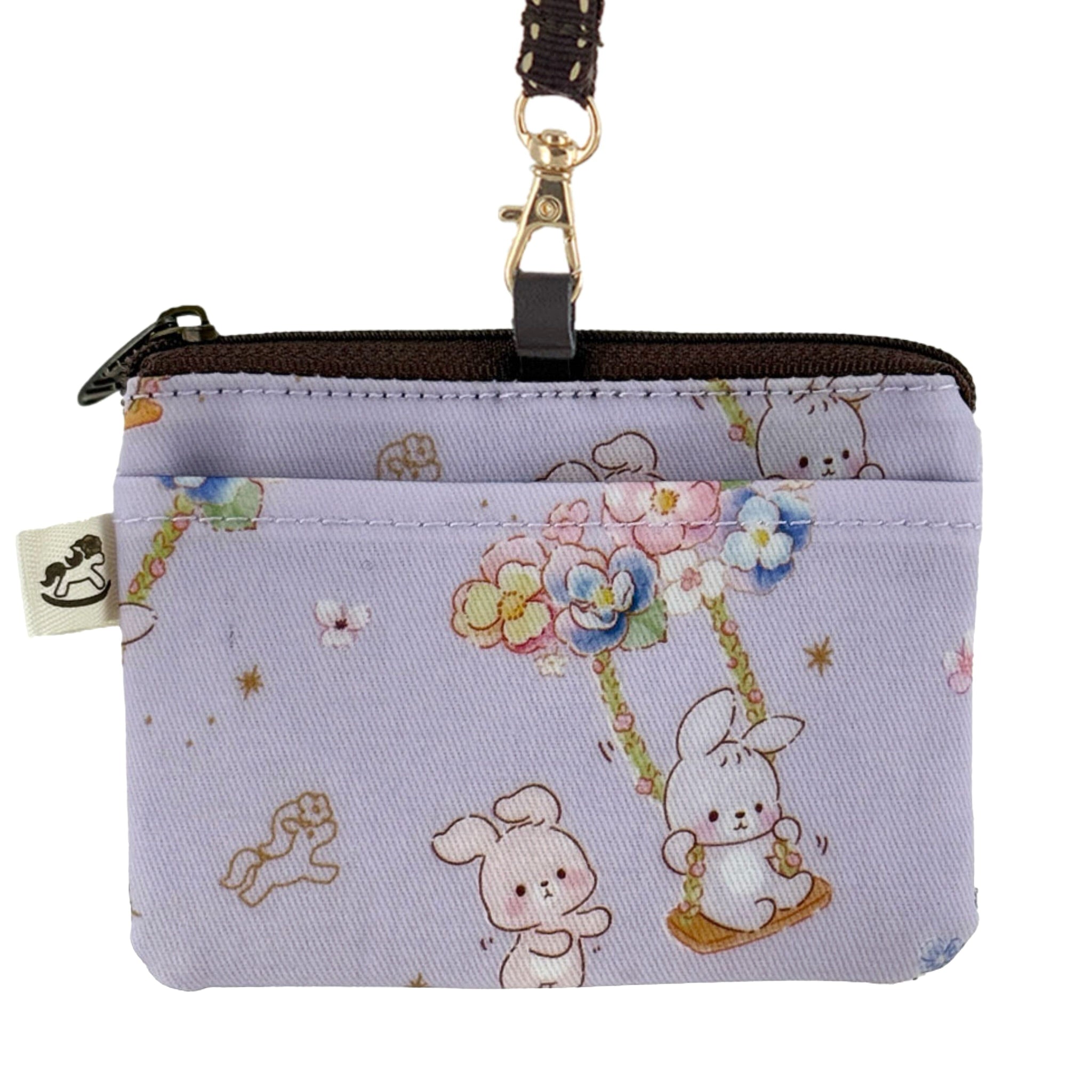 Purple Spring Bunnies Card & Coin Purse Card & Coin Purse Tworgis 