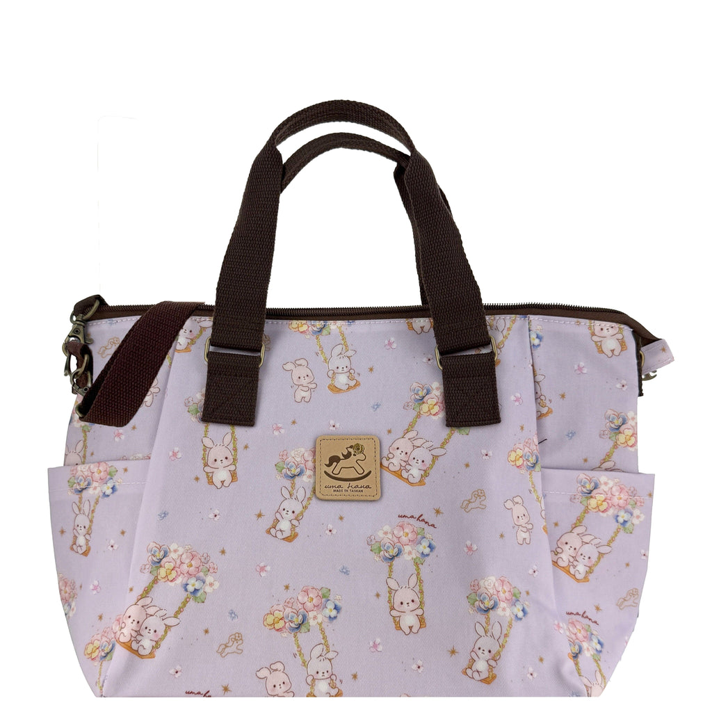 Purple Spring Bunnies Porlena Shoulder Bag Tote Tworgis 