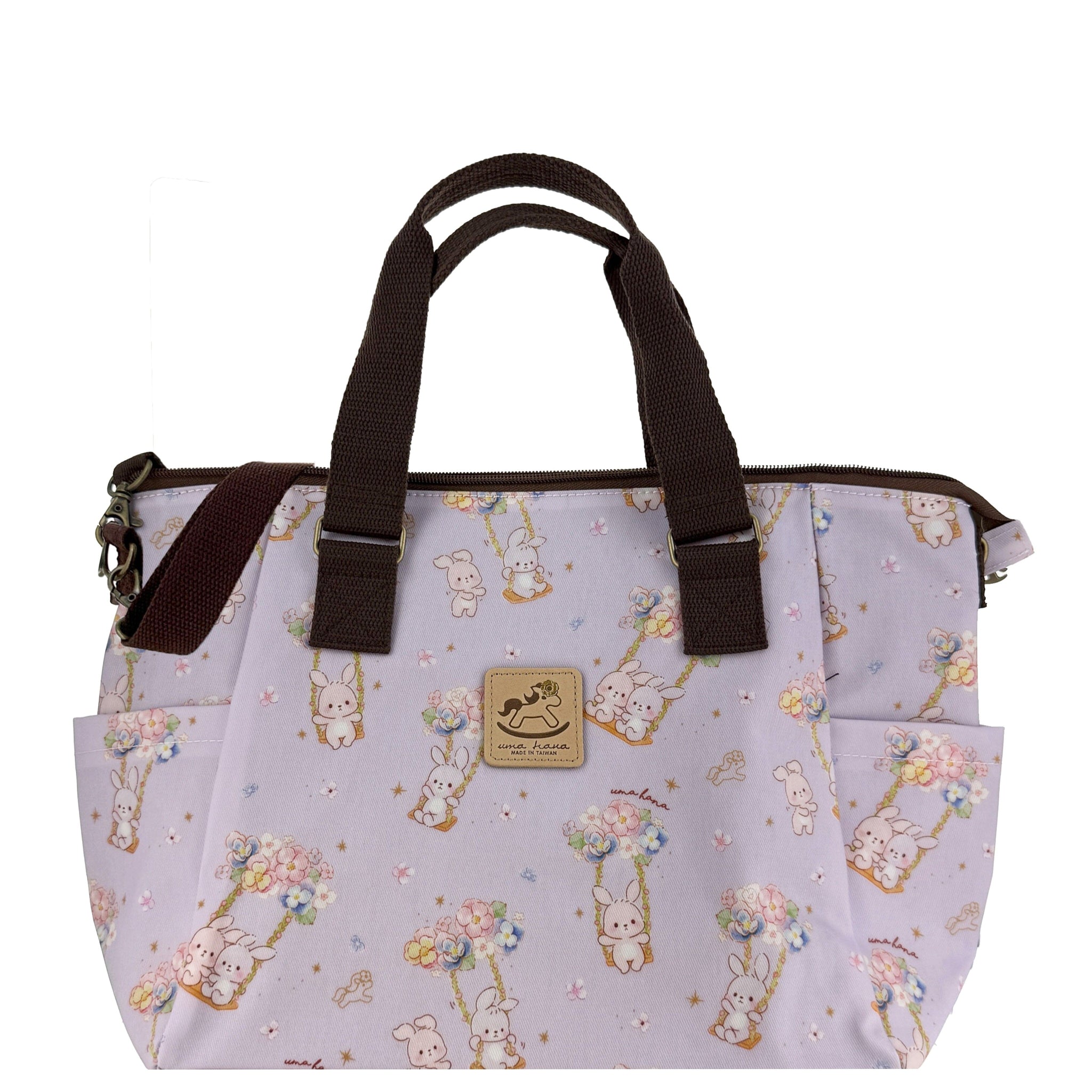 Purple Spring Bunnies Porlena Shoulder Bag Tote Tworgis 