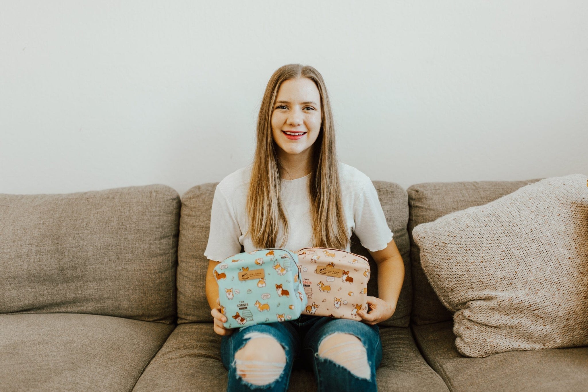 Blue Corgi Adventure Cube Cosmetic Bag Cosmetic Bag Tworgis 