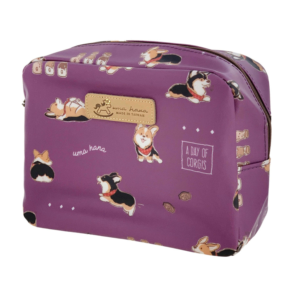 Purple Tricolor Corgi Cube Cosmetic Bag Cosmetic Bag Tworgis 
