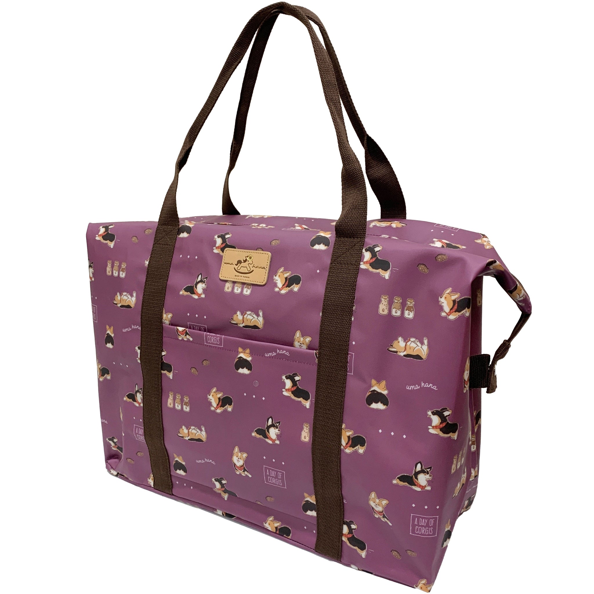 Purple Tricolor Corgi Extra Large Travel Tote Tote Tworgis 