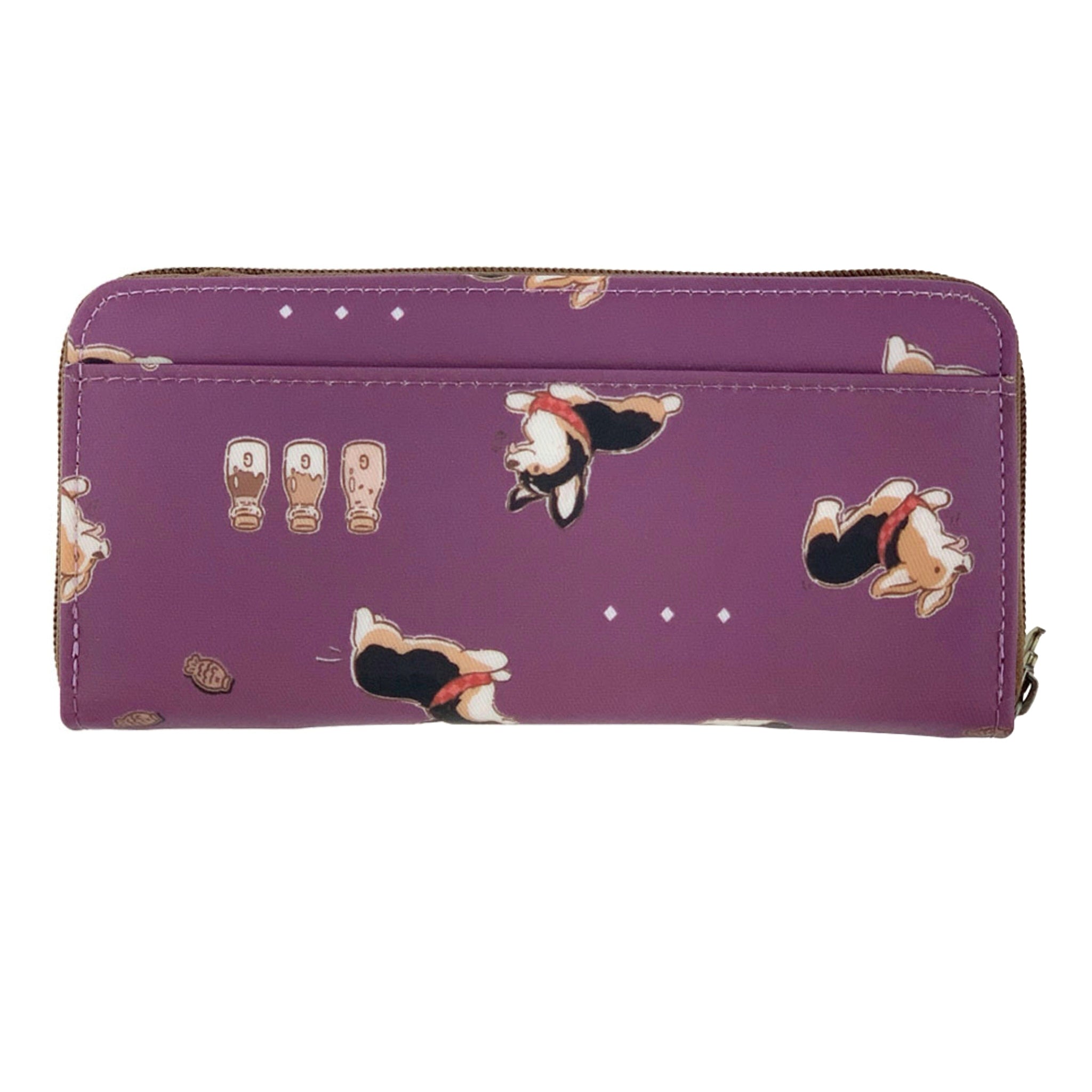 Purple Tricolor Corgi Long Wallet Wallet Tworgis 