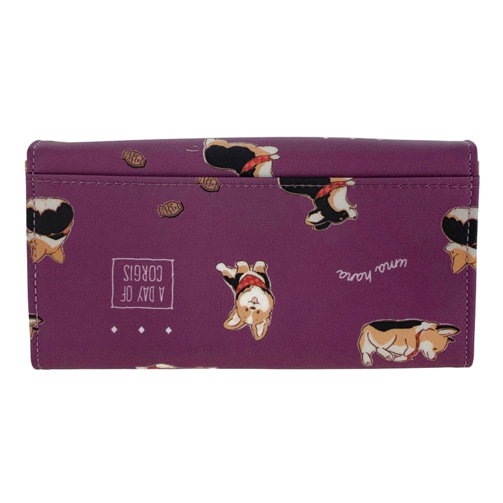 Purple Tricolor Corgi Multifunctional Wallet Wallet Tworgis 