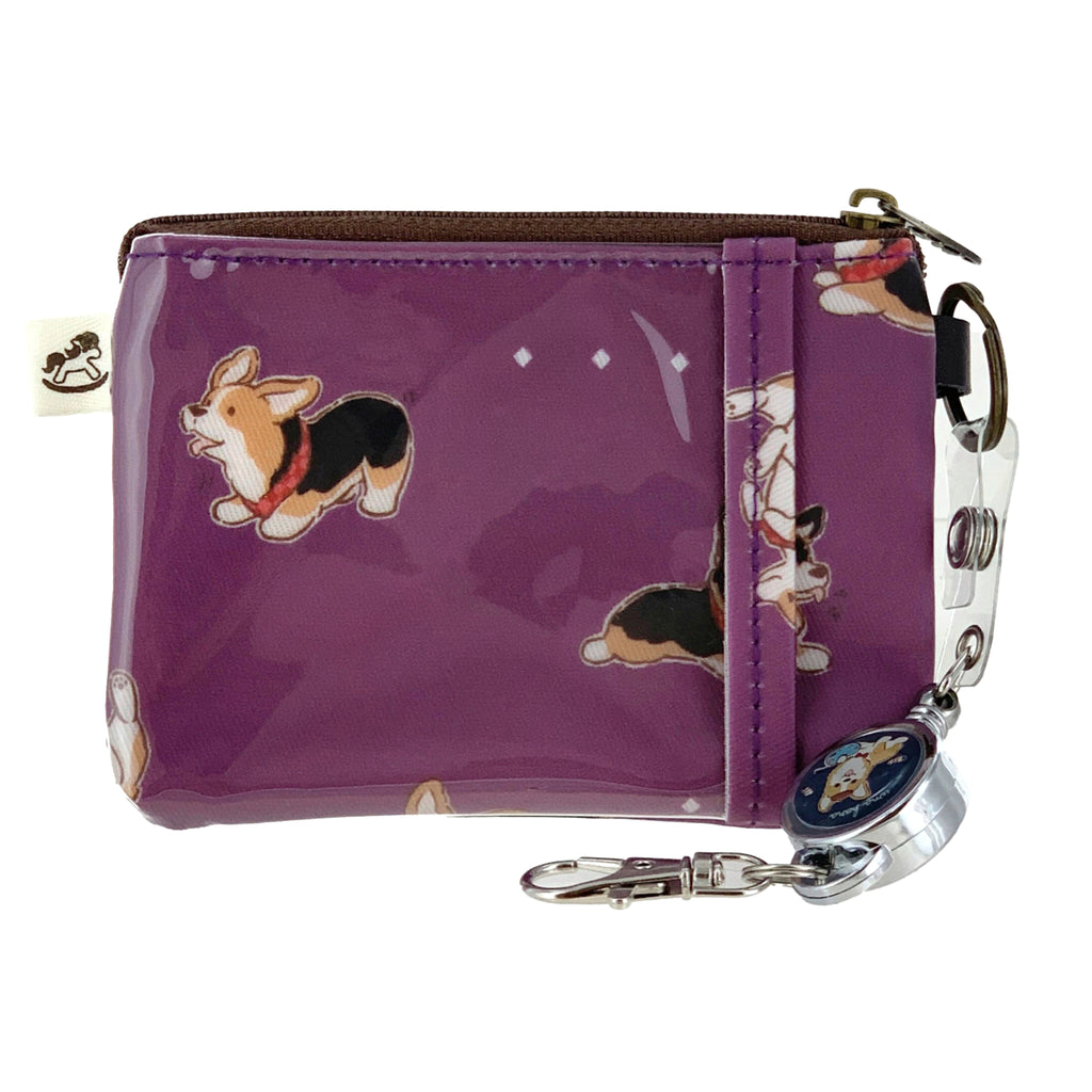 Purple Tricolor Corgi Retractable Coin Purse Retractable Coin Purse Tworgis 
