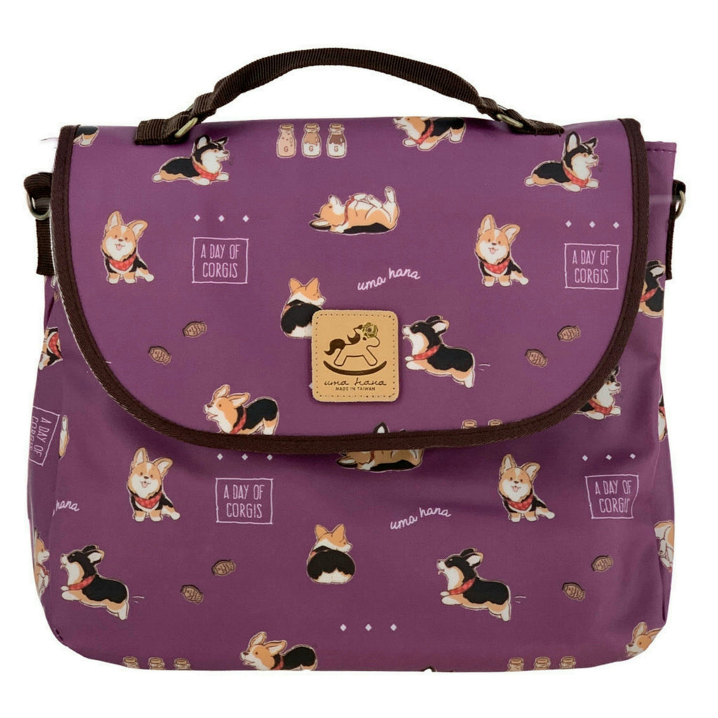 Purple Tricolor Corgi Triple Usage Bag Triple Usage Bag Tworgis 