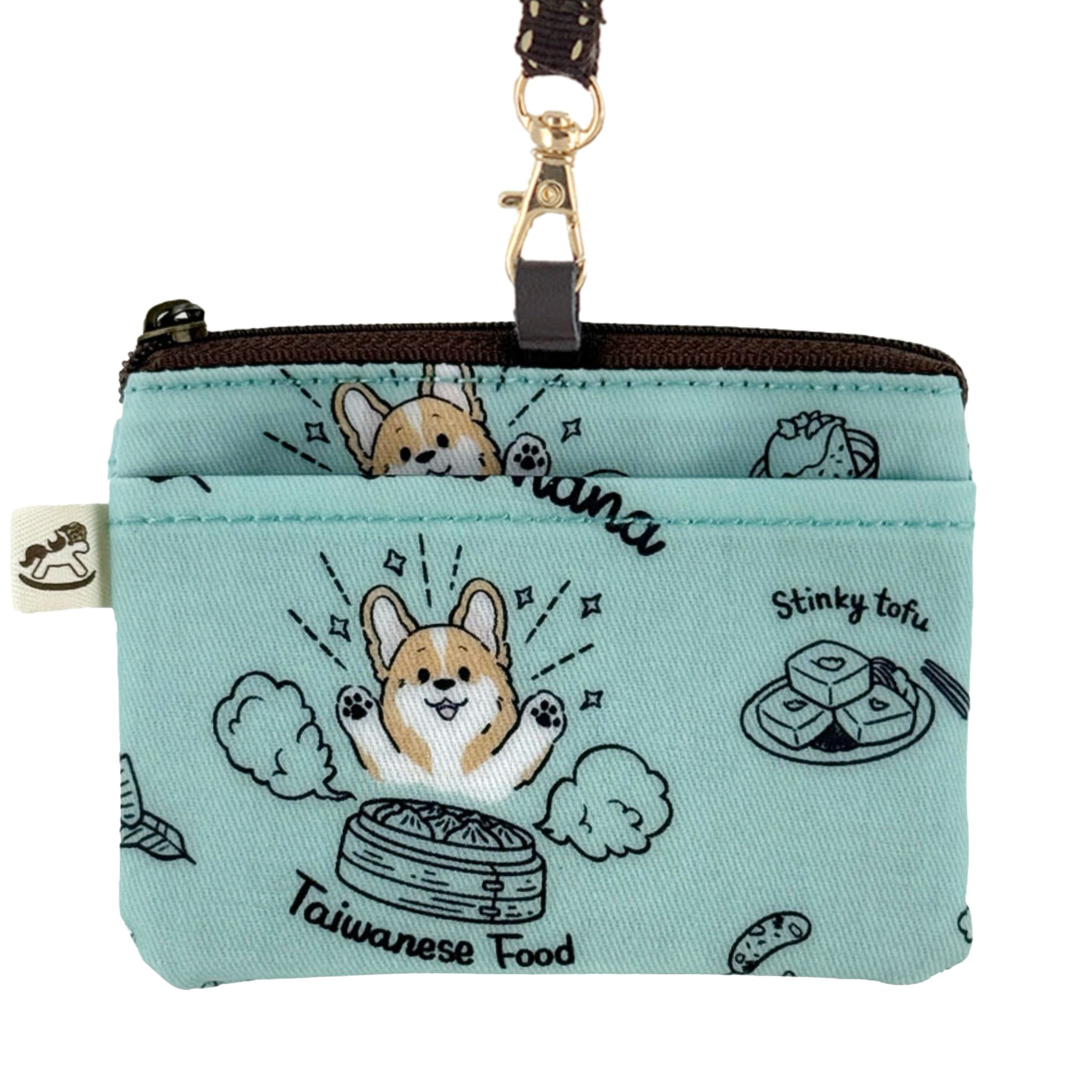 Teal Corgi Noms Card & Coin Purse Card & Coin Purse Tworgis 
