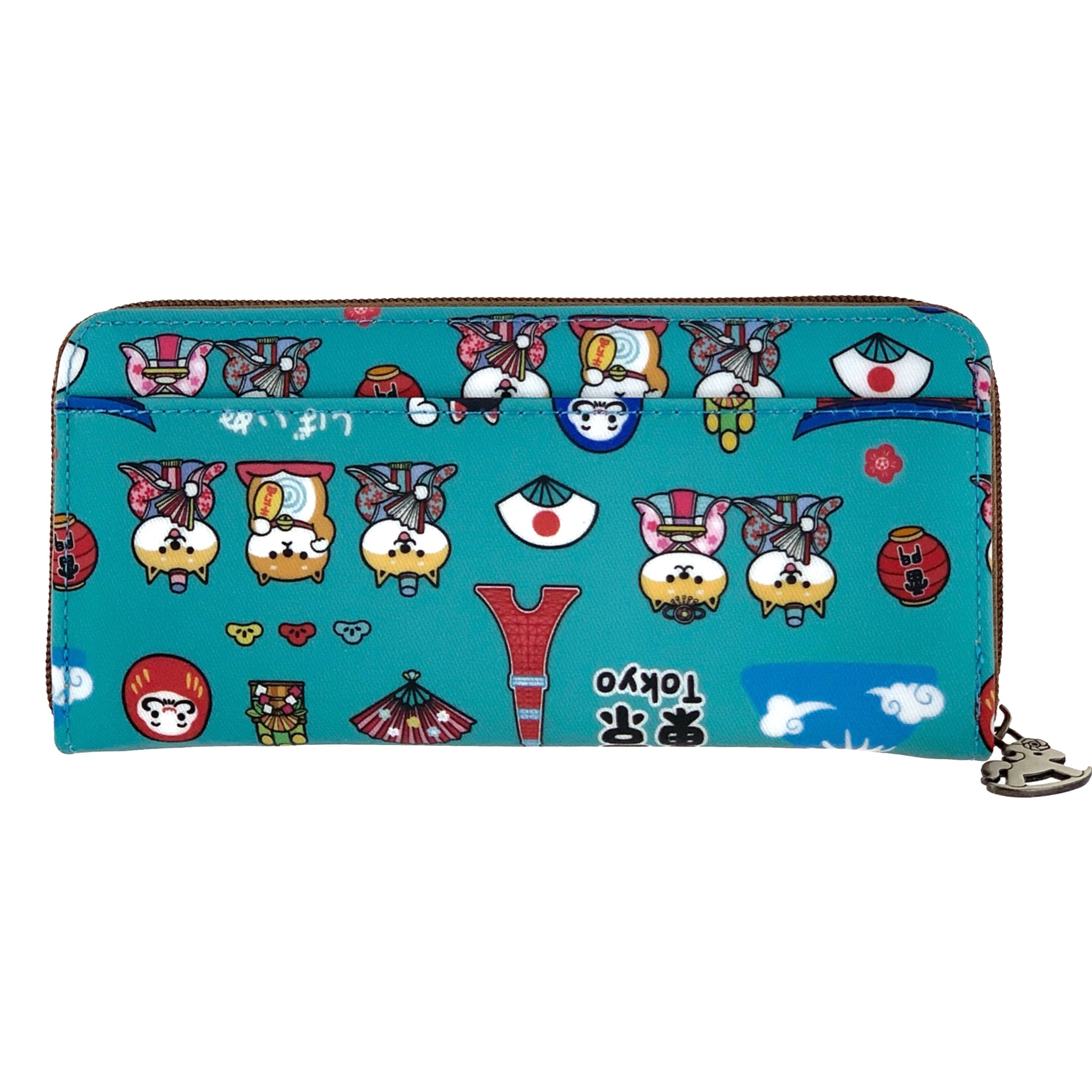 Teal Green Shiba Japan Long Wallet Wallet Tworgis 