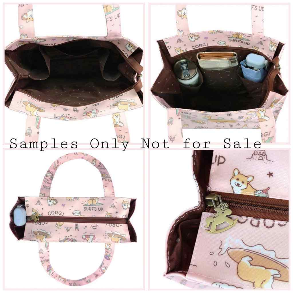 Baby Blue Aquatic Cats Large Tote
