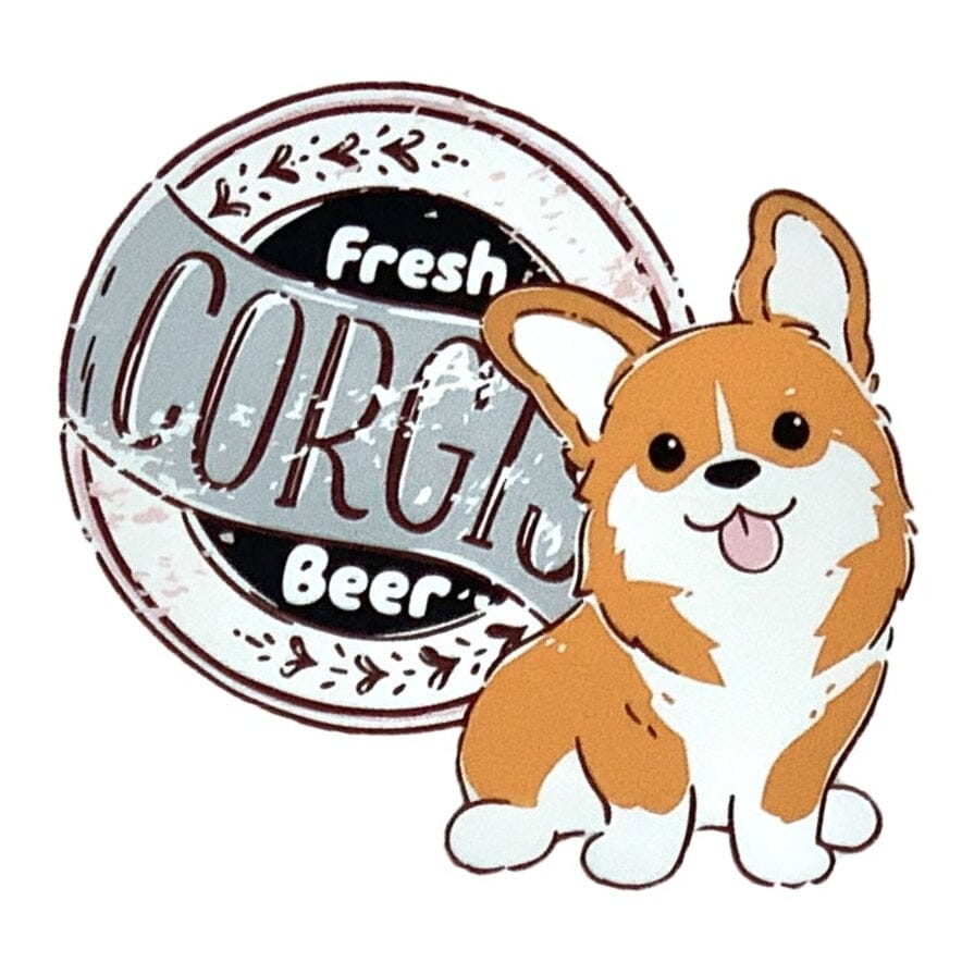 Beer Corgi Sticker