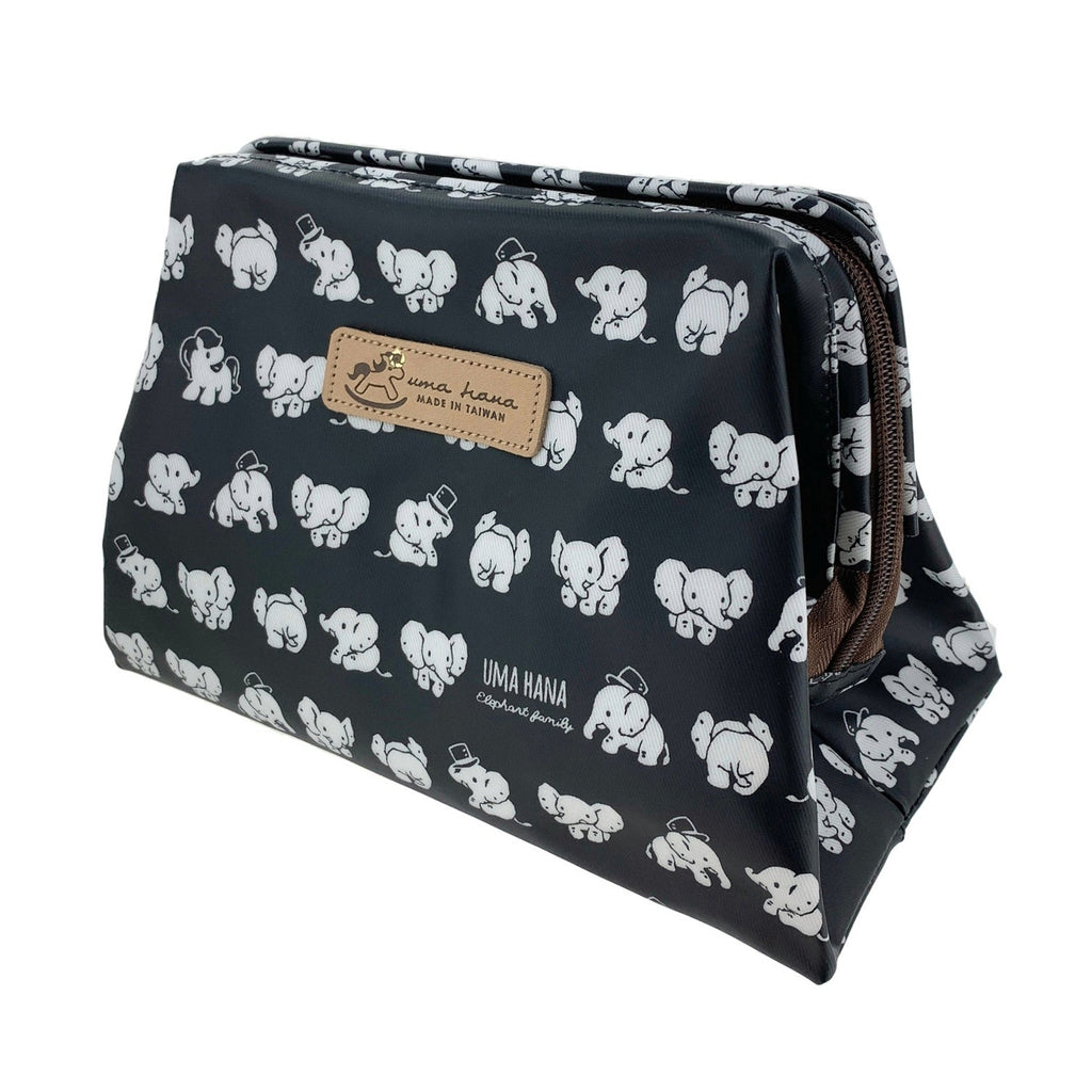 Black Baby Elephant Large Cosmetic Bag