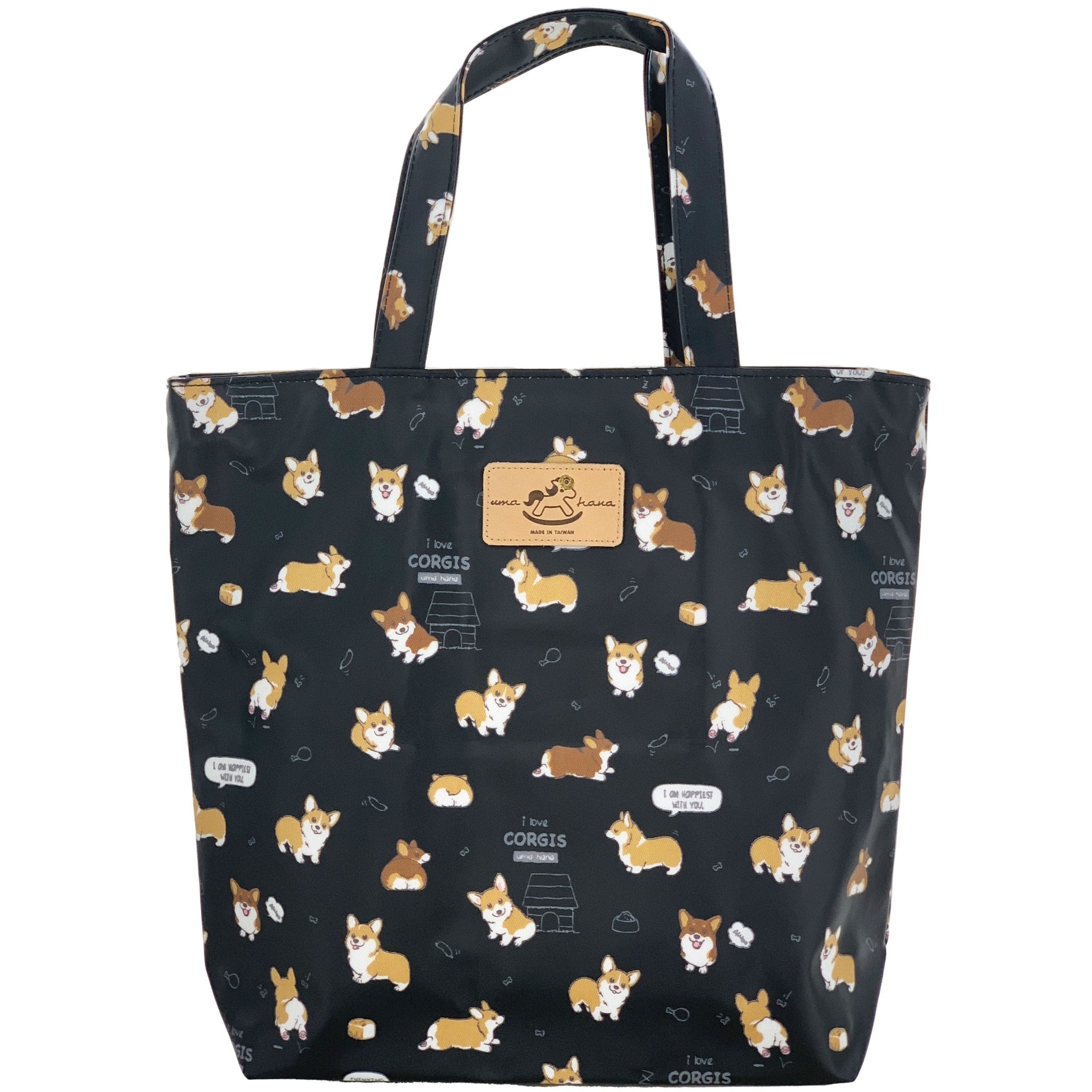 Black Corgi Puppy Bucket Tote Tote Tworgis 