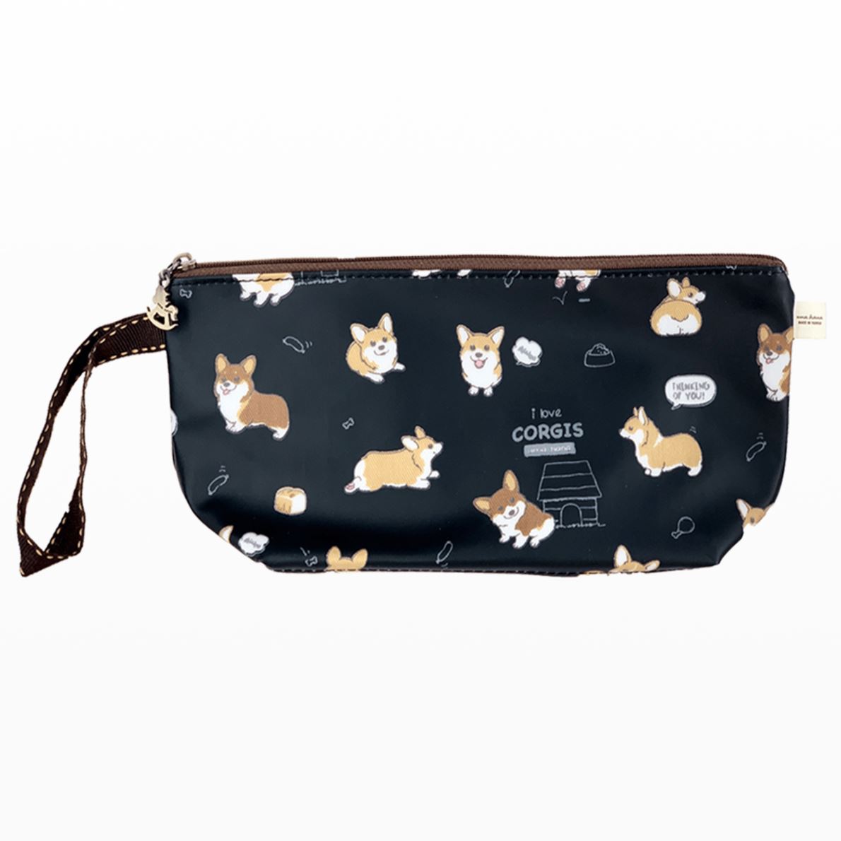 Black Corgi Puppy Dumpling Cosmetic Bag Cosmetic Bag Tworgis 