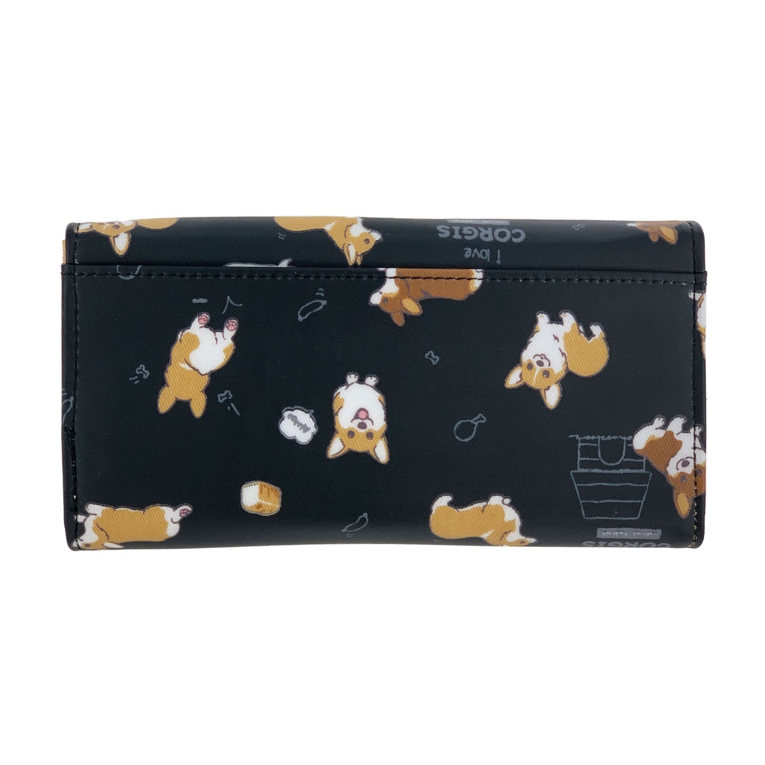 Black Corgi Puppy Multifunctional Wallet