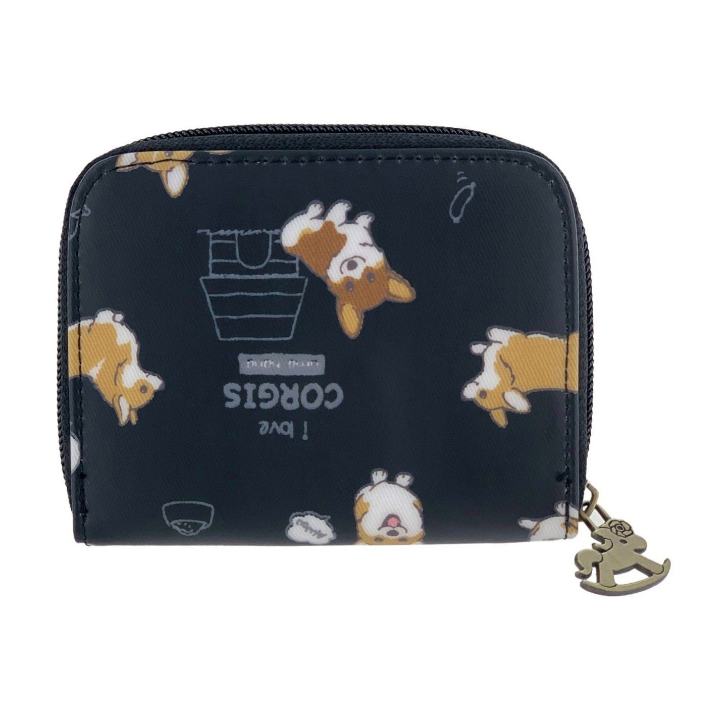 Black Corgi Puppy Short Wallet Wallet Tworgis 