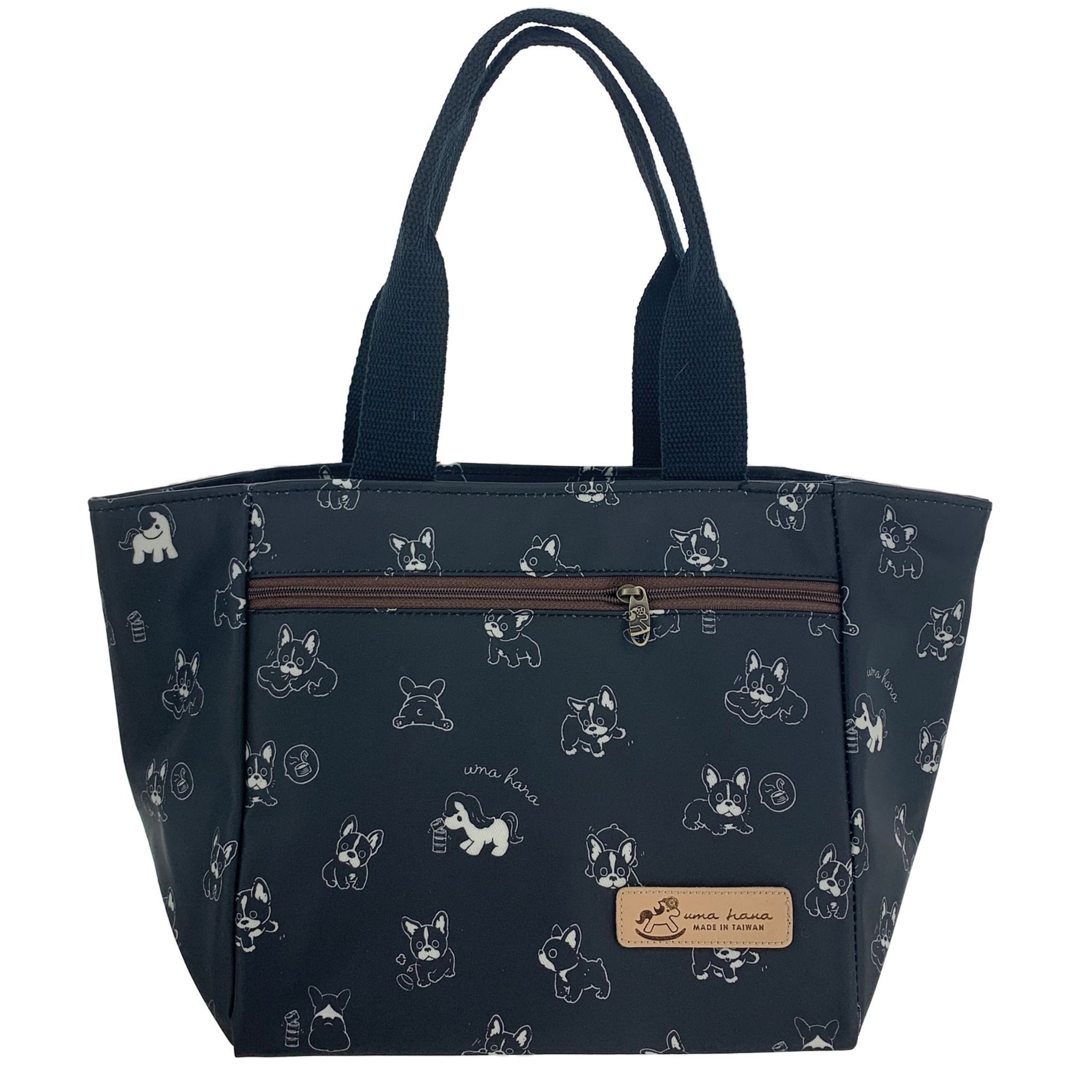 Black Frenchie Noms Insulated Lunch Tote