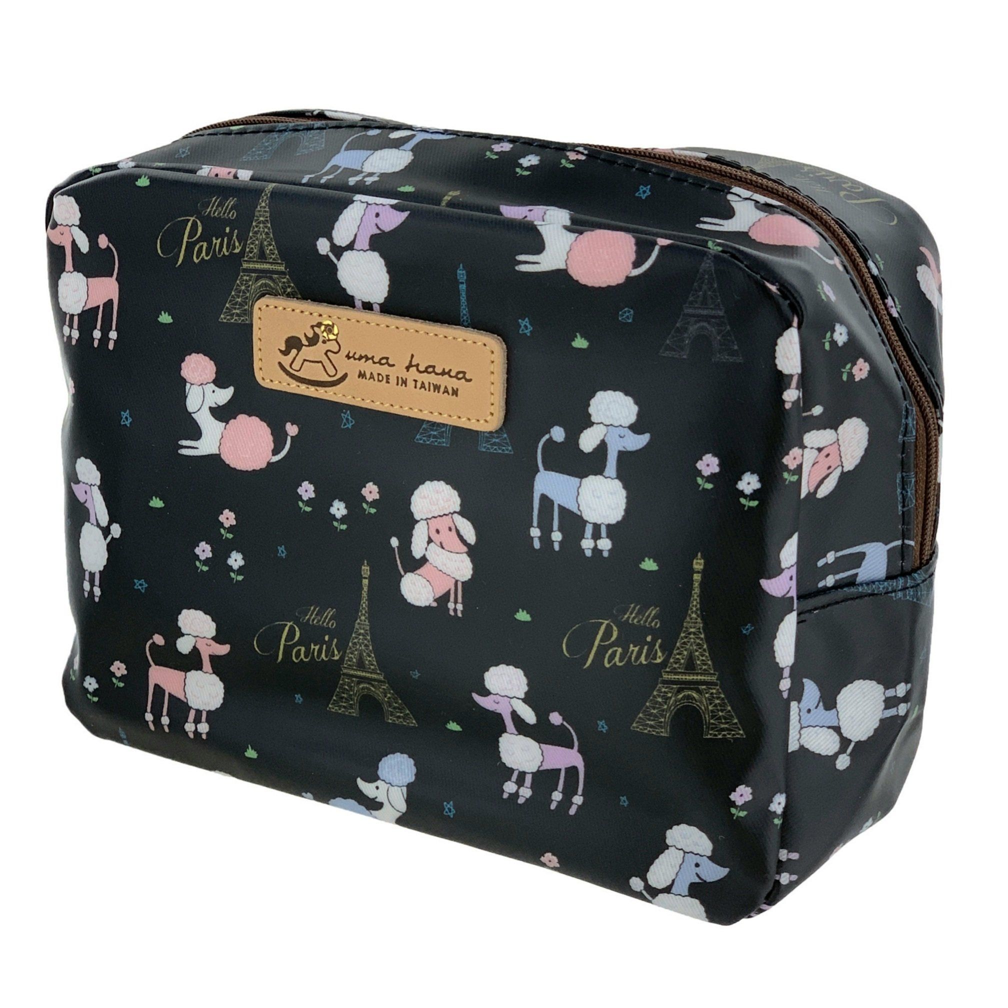 Black Poodle in Paris Cube Cosmetic Bag Cosmetic Bag Tworgis 