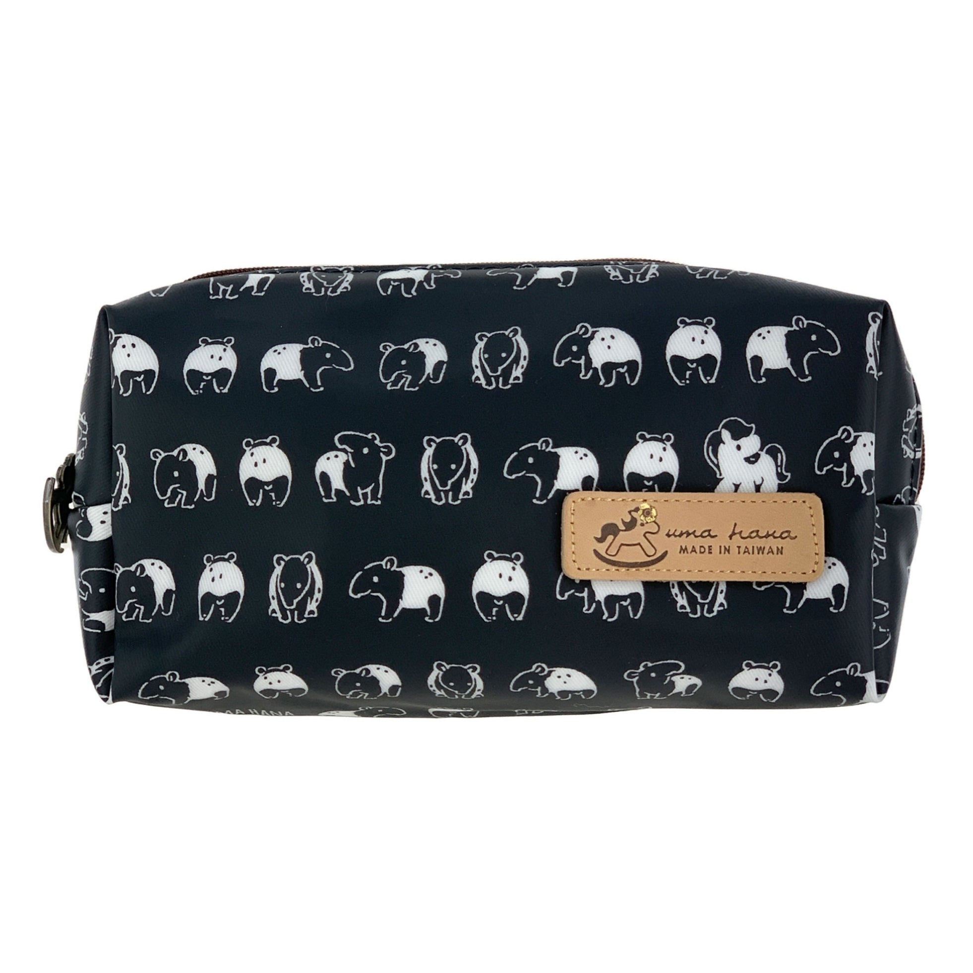 Black Tapir Rectangle Cosmetic Bag Cosmetic Bag Tworgis 
