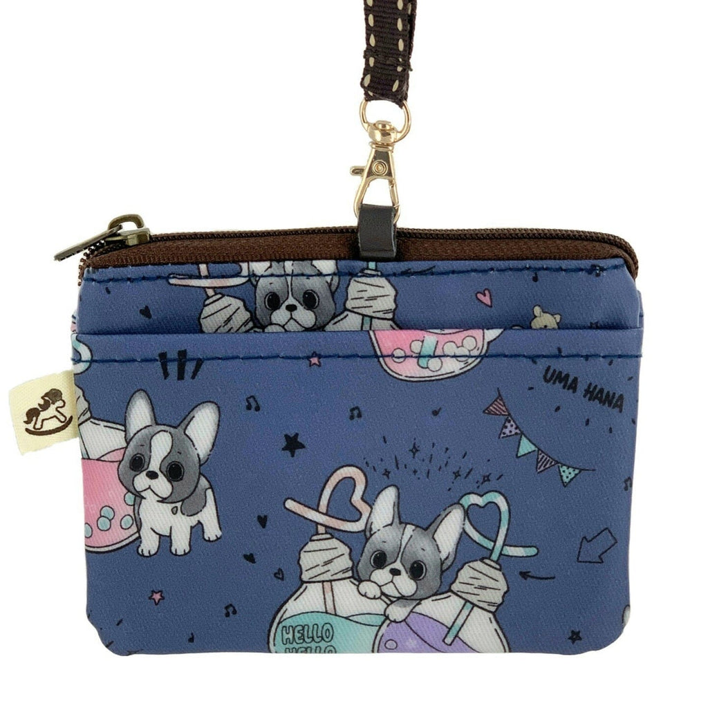 Blue Boba Frenchie Card & Coin Purse