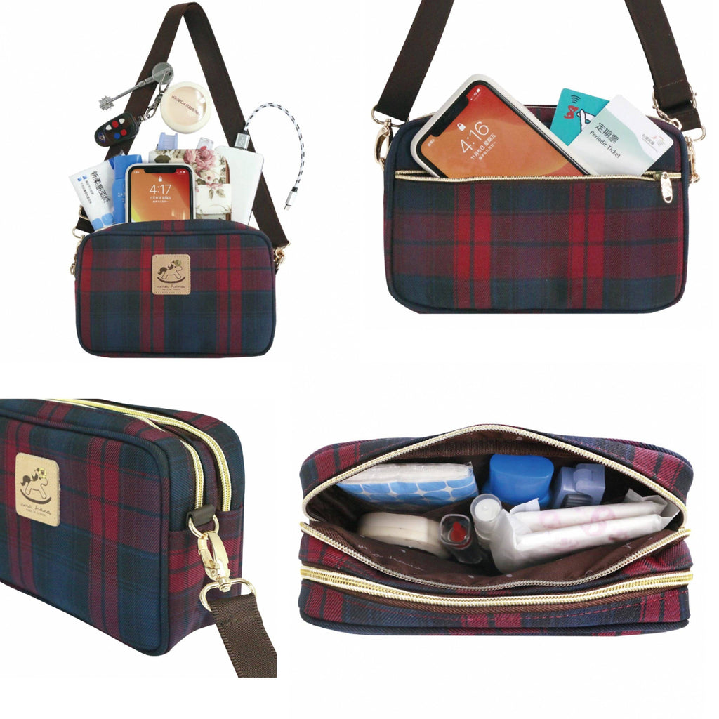 Blue Bubble Tea Corgi Double Zipper Crossbody Crossbody Tworgis 