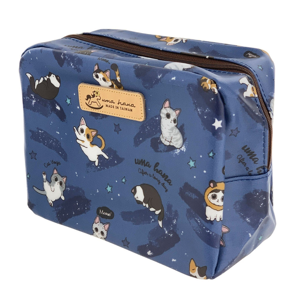 Blue Cat Yoga Cube Cosmetic Bag Cosmetic Bag Tworgis 