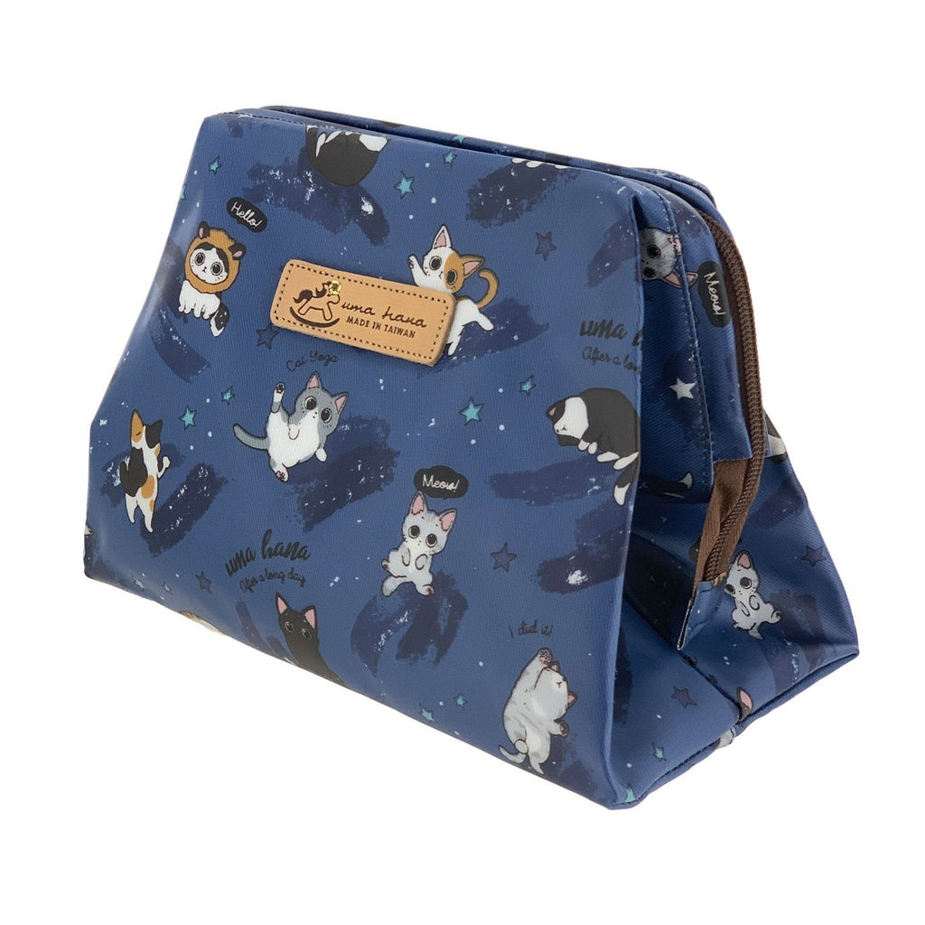 Blue Cat Yoga Large Cosmetic Bag Cosmetic Bag Tworgis 