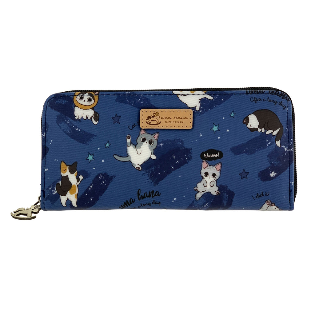 Blue Cat Yoga Long Wallet Wallet Tworgis 