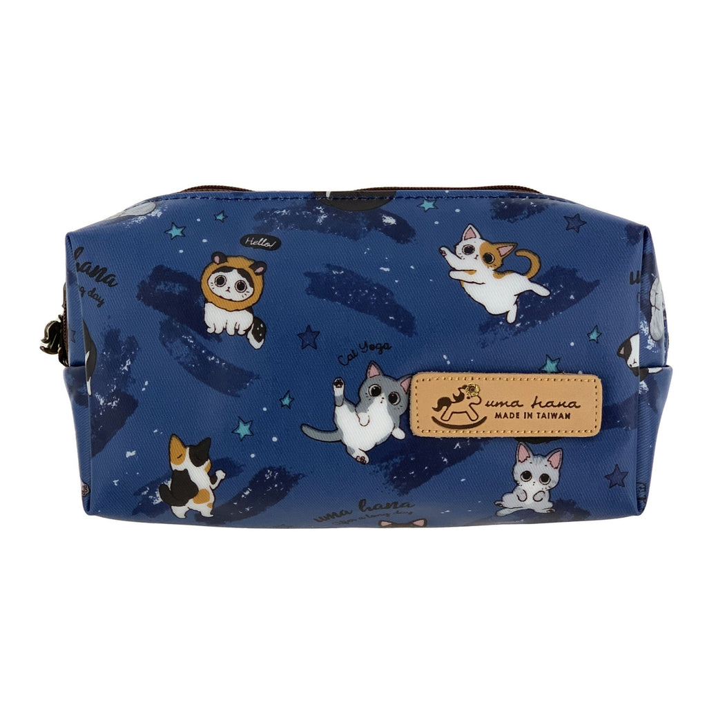 Blue Cat Yoga Rectangle Cosmetic Bag Cosmetic Bag Tworgis 