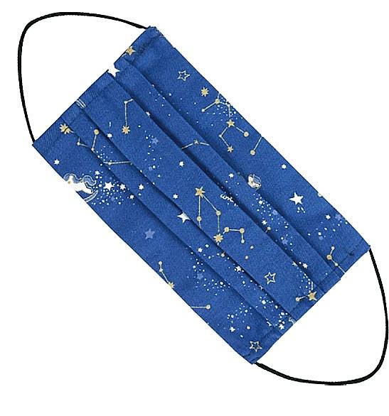 Blue Constellations Mask Face Mask Tworgis Pleated 