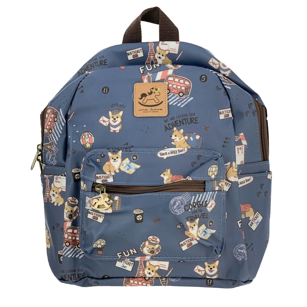 corgi mini backpack Blue Corgi Adventure Small Backpack