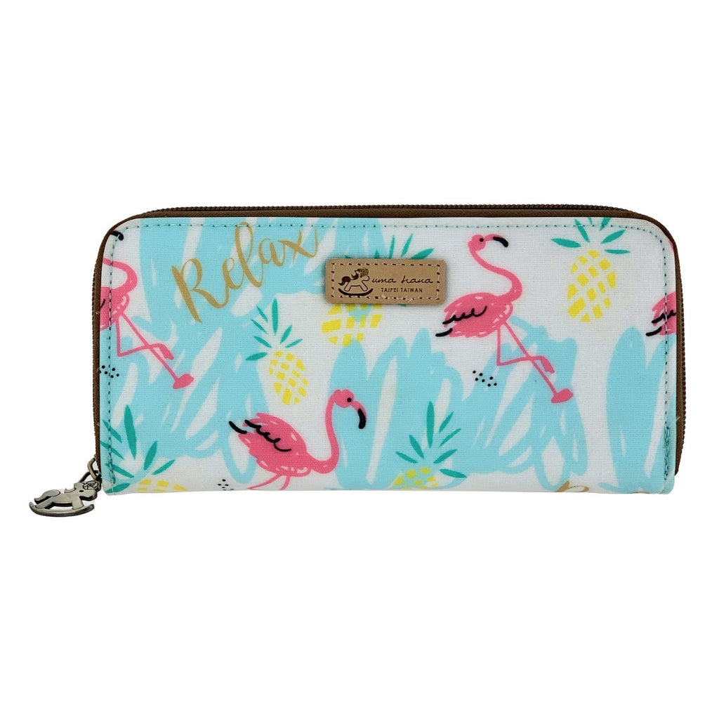 Blue Flamingo Paradise Long Wallet Wallet Tworgis 