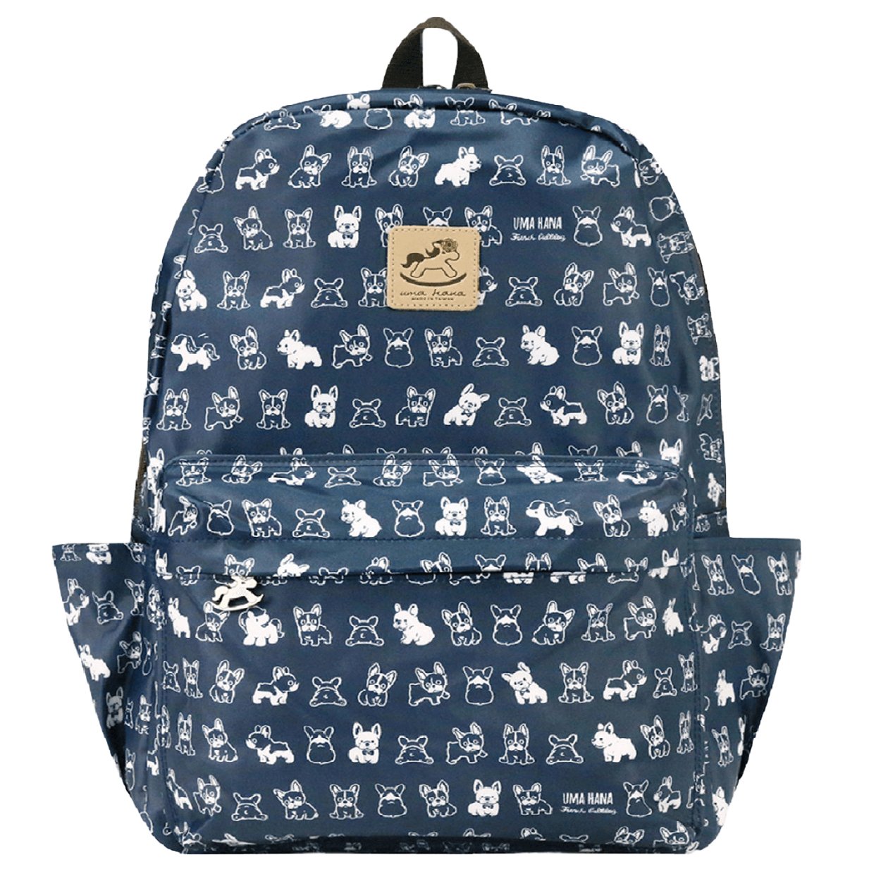 Blue French Bulldog Large Backpack Backpack Tworgis 