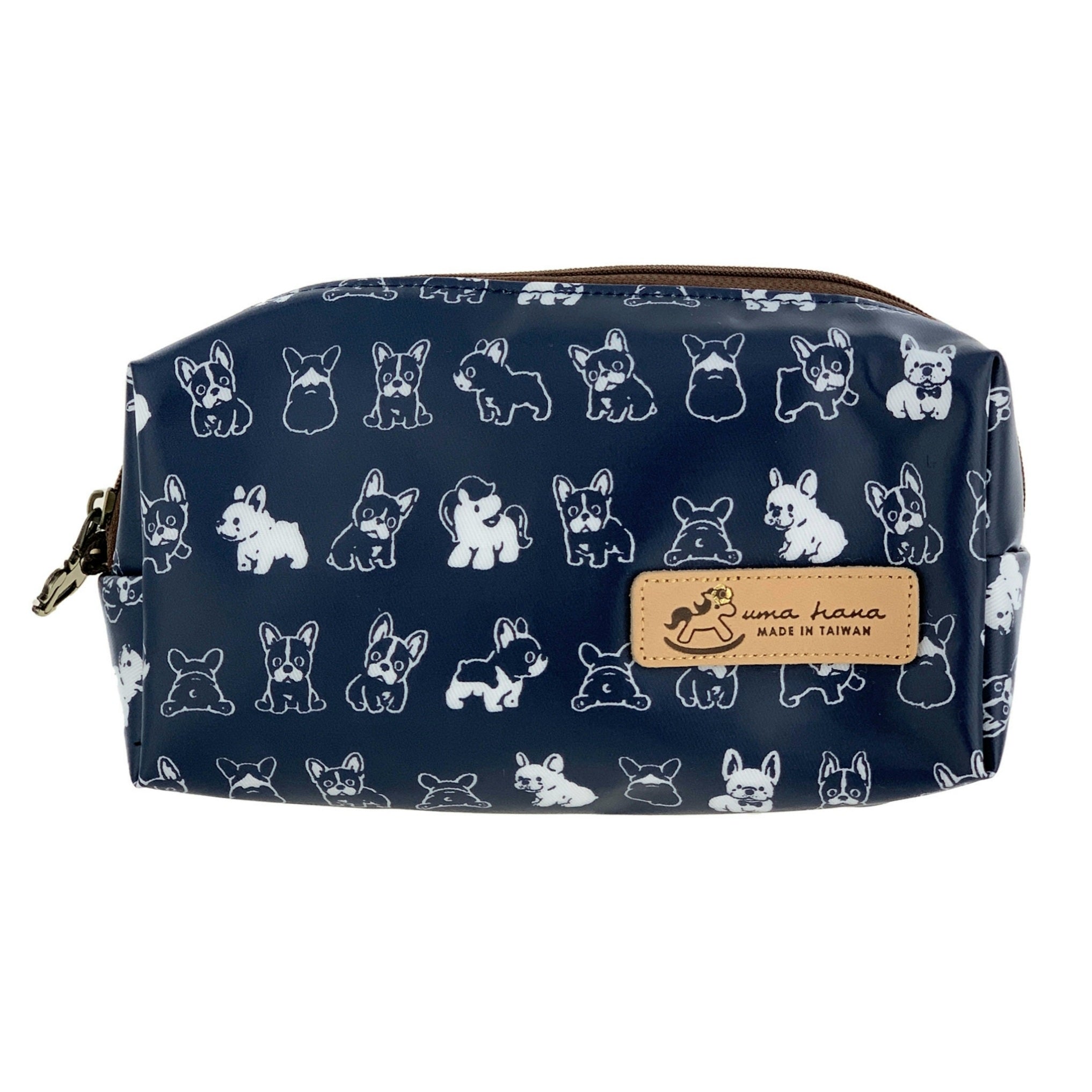 Blue French Bulldog Rectangle Cosmetic Bag Cosmetic Bag Tworgis 